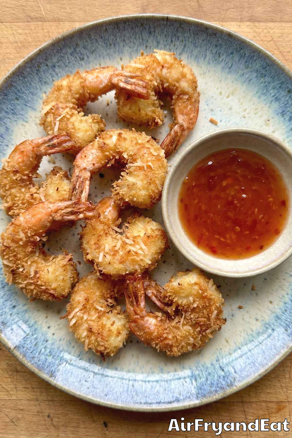 Irresistible air fryer coconut shrimp pile