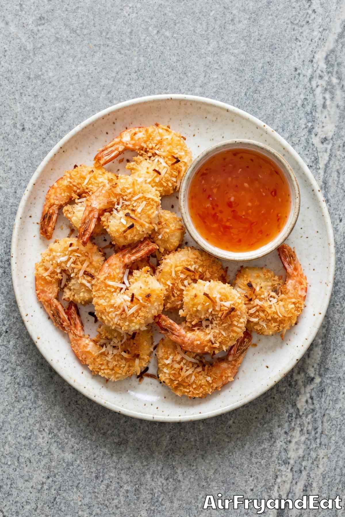 irresistible air fried coconut shrimp