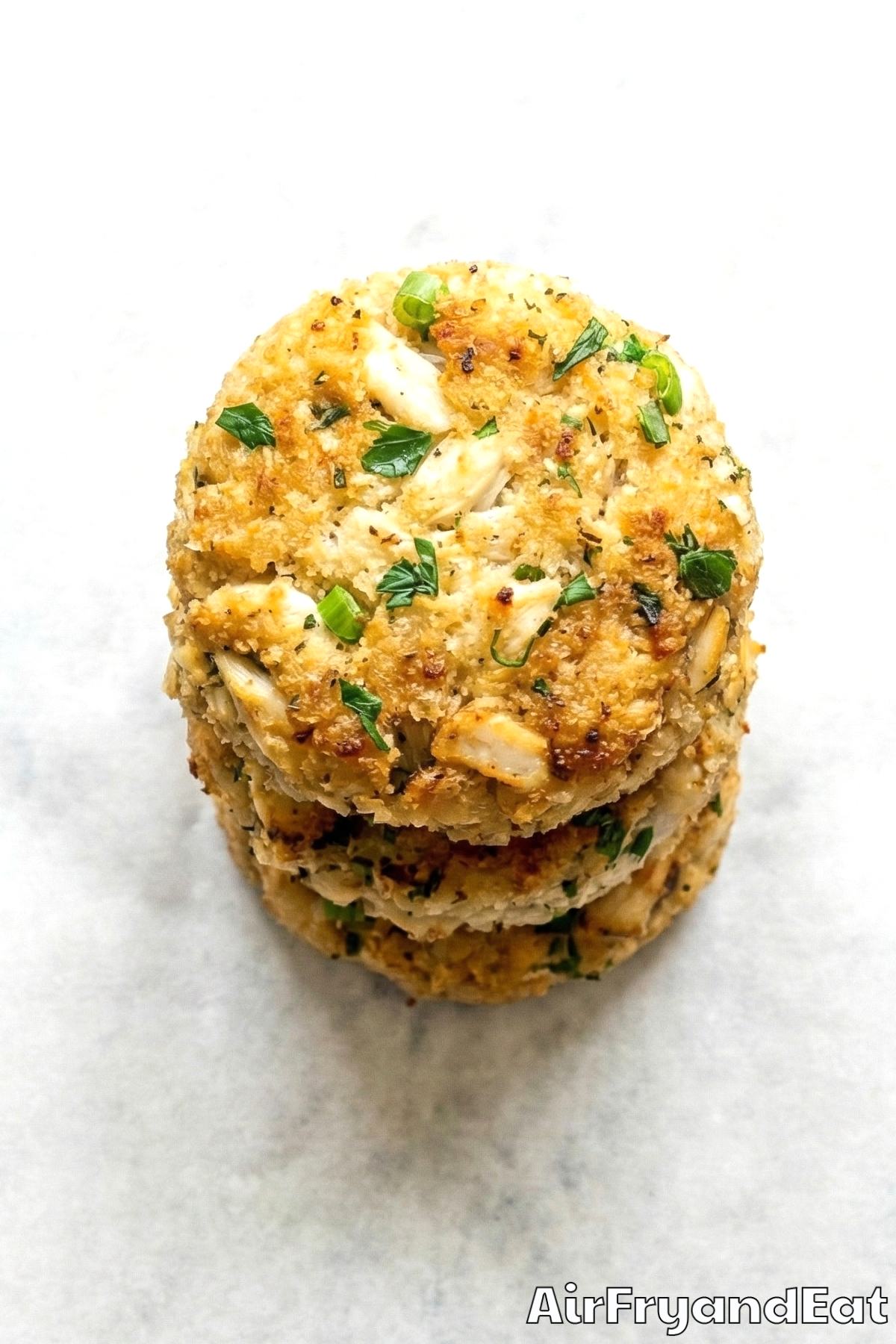 Light and flaky air fryer crab cakes