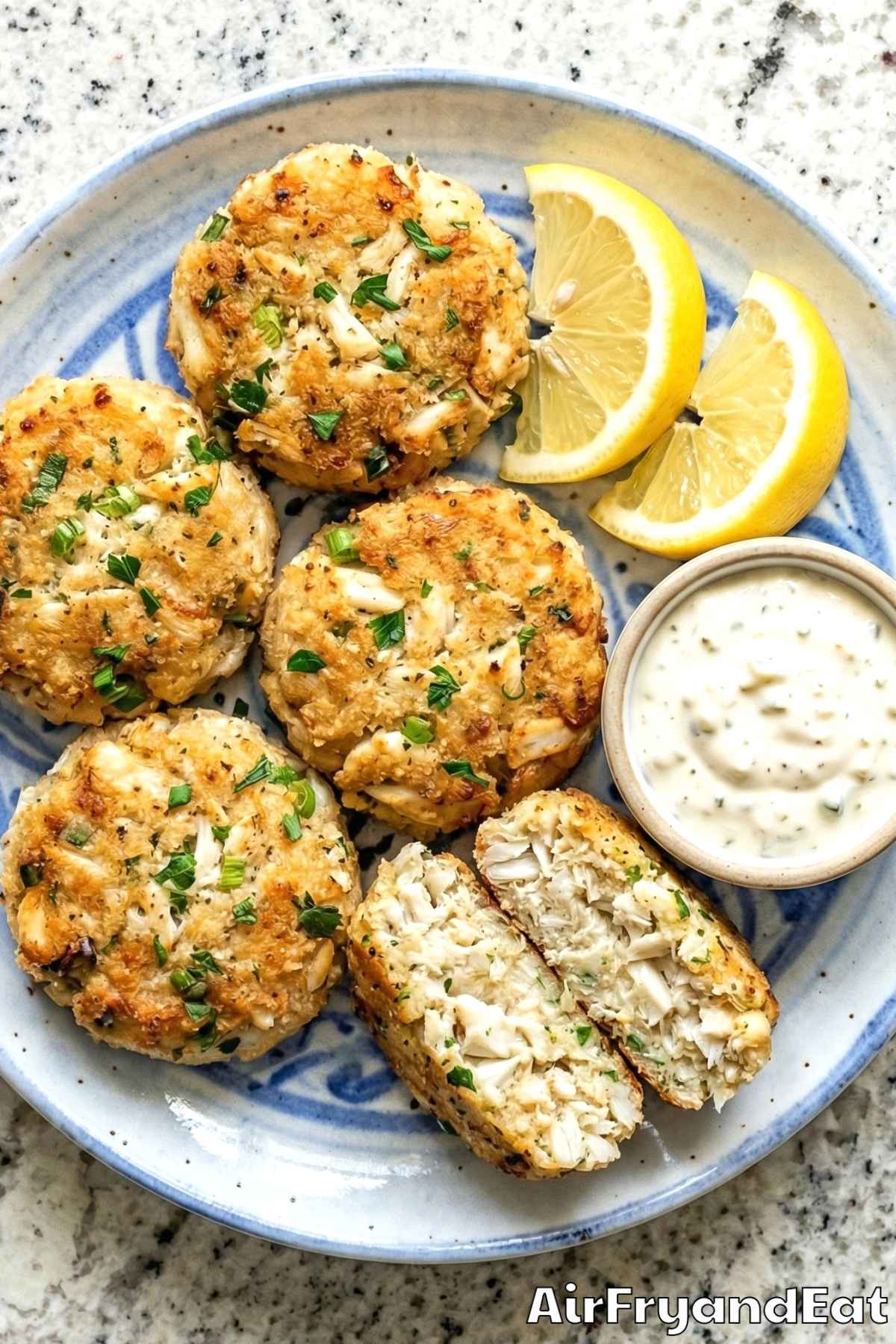 Easy air fryer crab cakes served warm