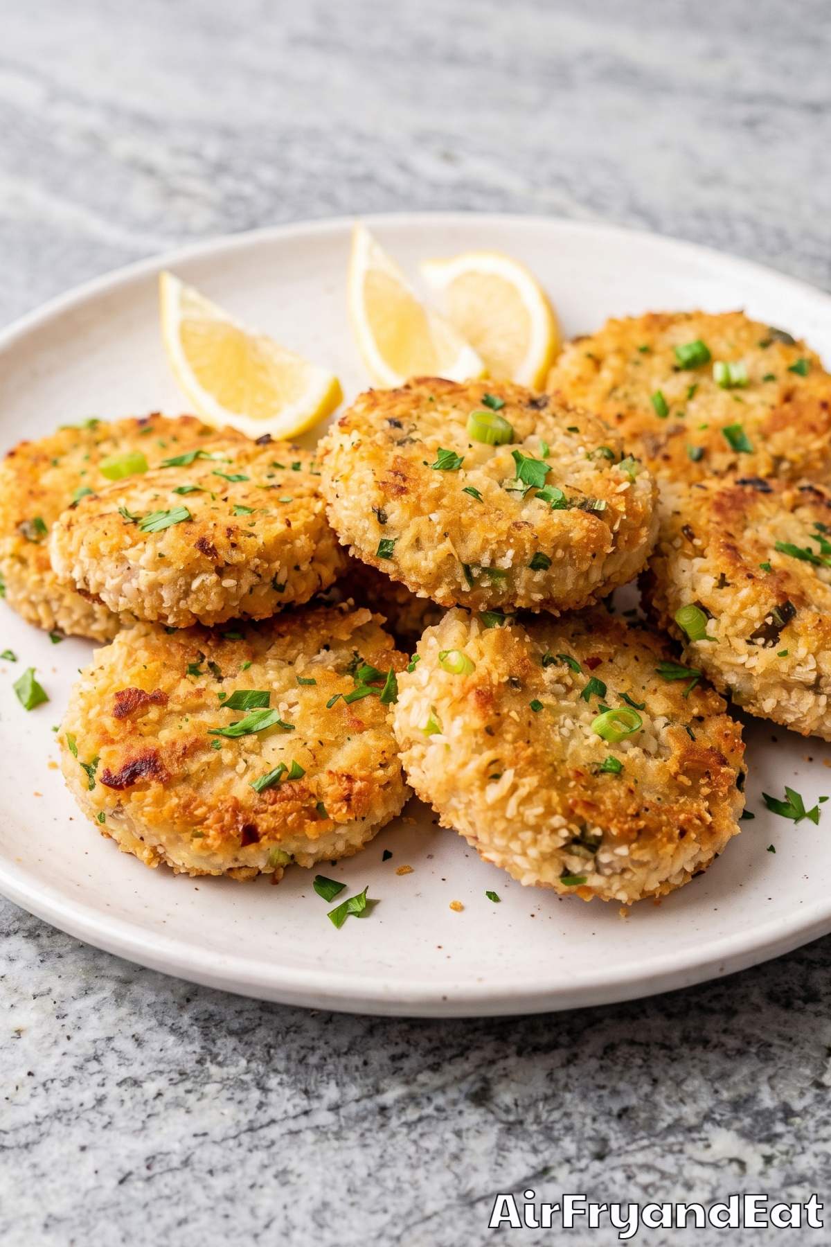 Crispy crab cakes fresh from air fryer