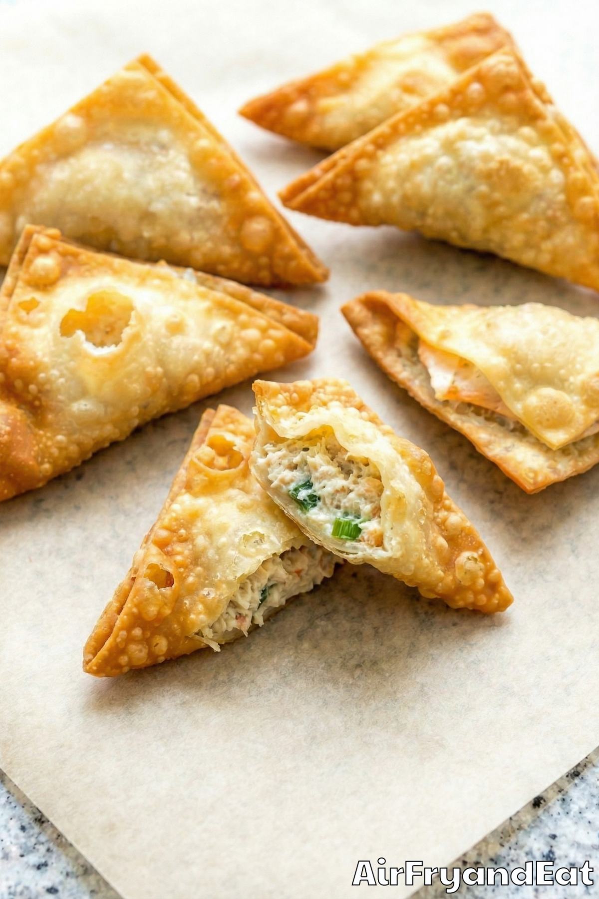 Savory air fryer crab rangoon appetizer