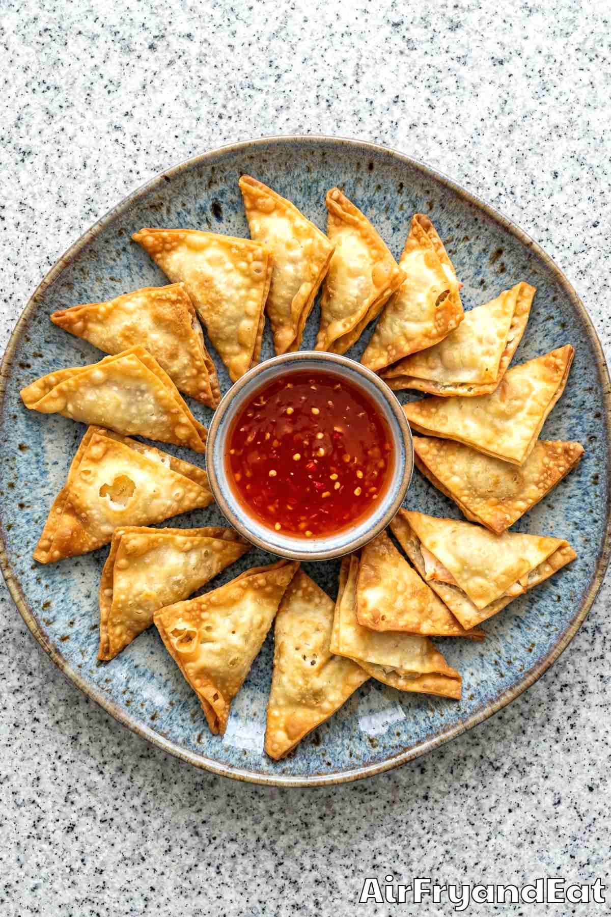 Perfect air fryer crab rangoon pieces
