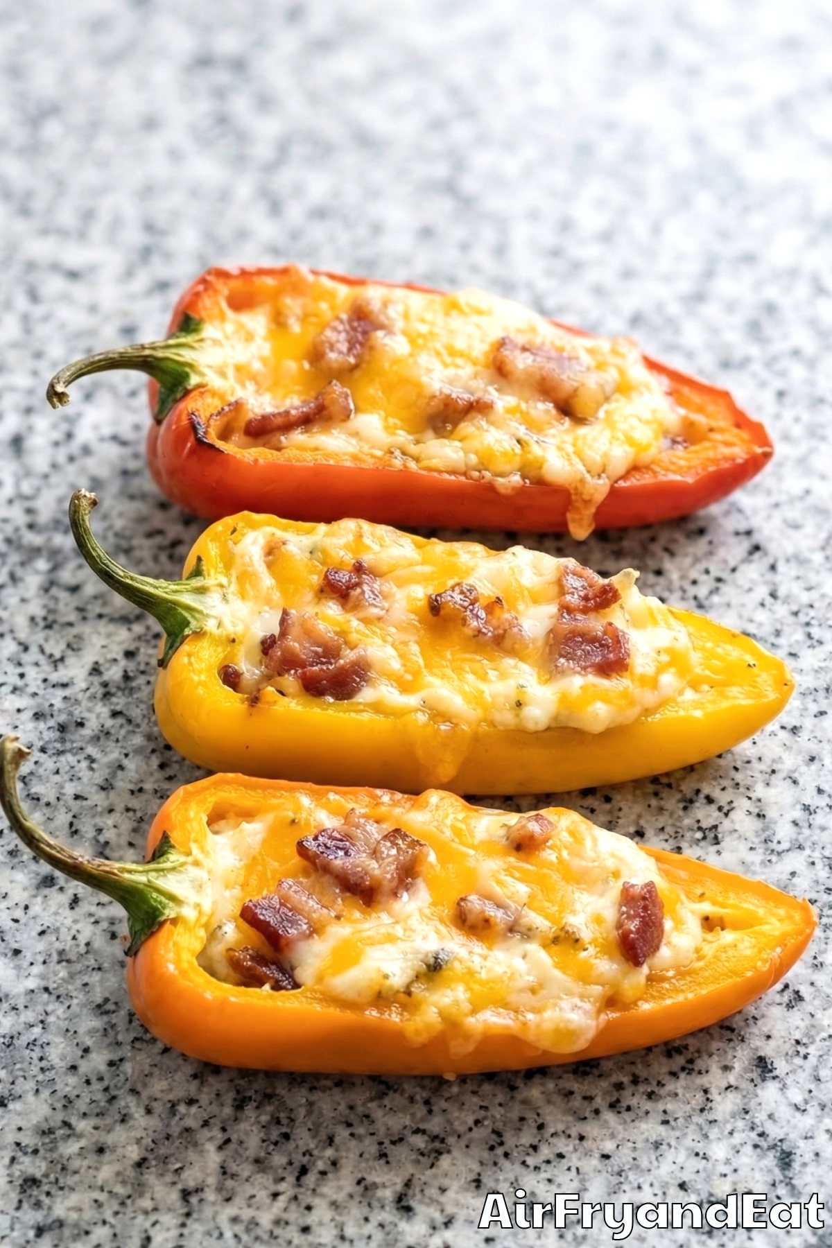 Warm cream cheese stuffed mini peppers