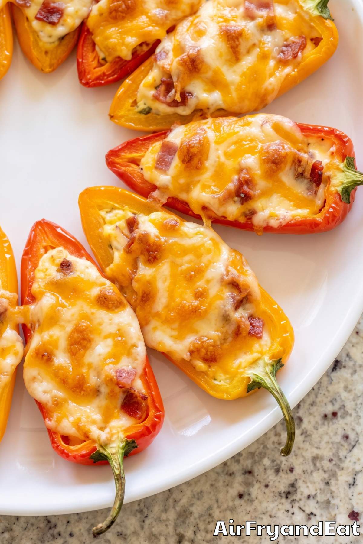 Easy air fryer stuffed mini peppers