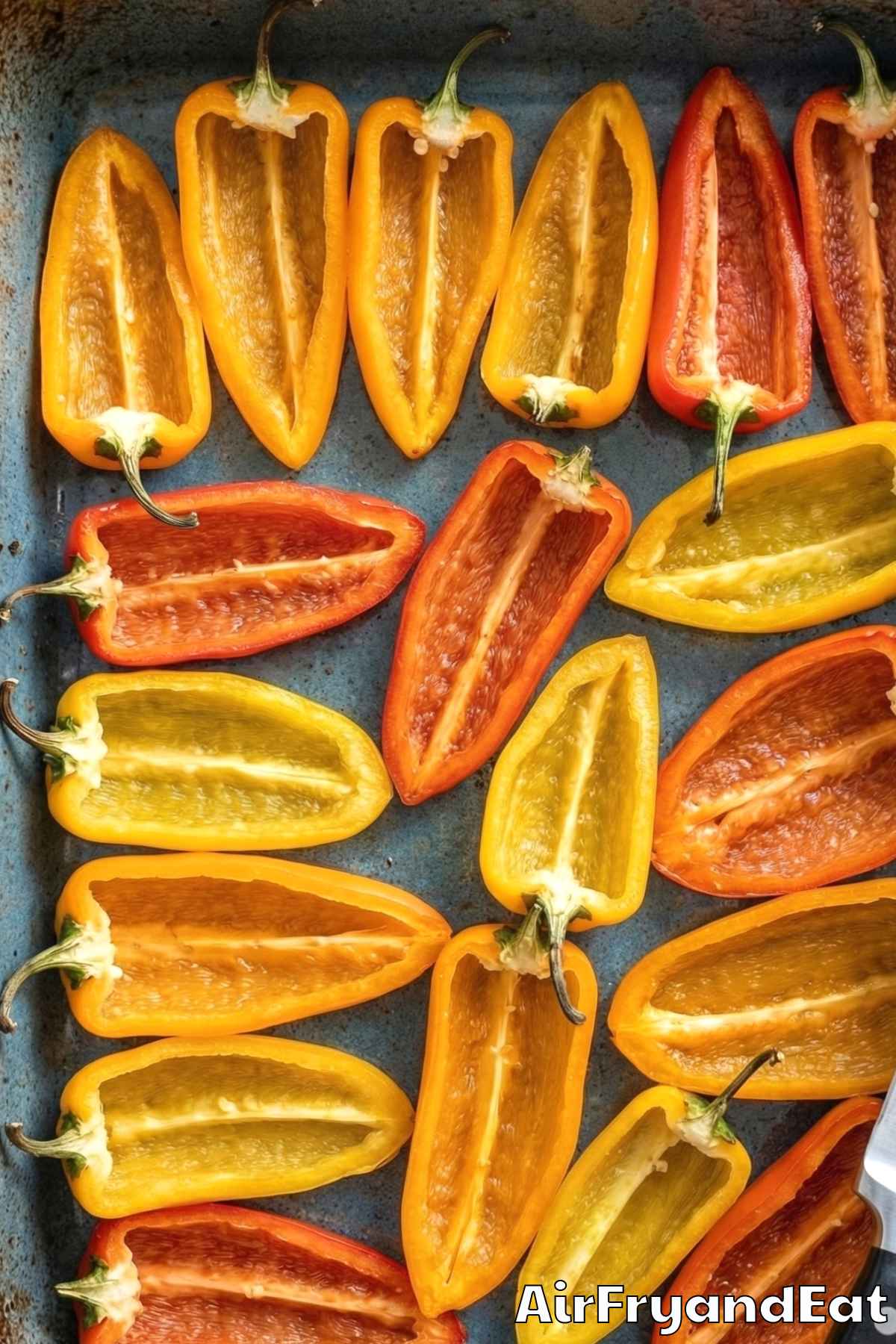 Air Fryer Cream Cheese Stuffed Mini Peppers Step 1