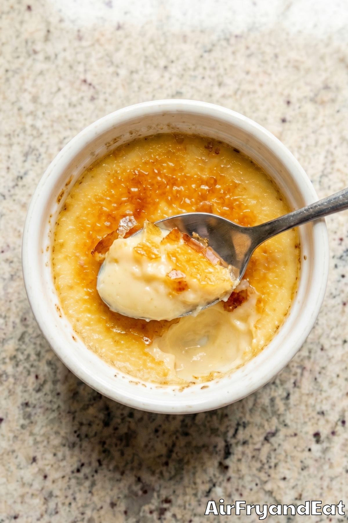 golden air fryer creme brulee topping