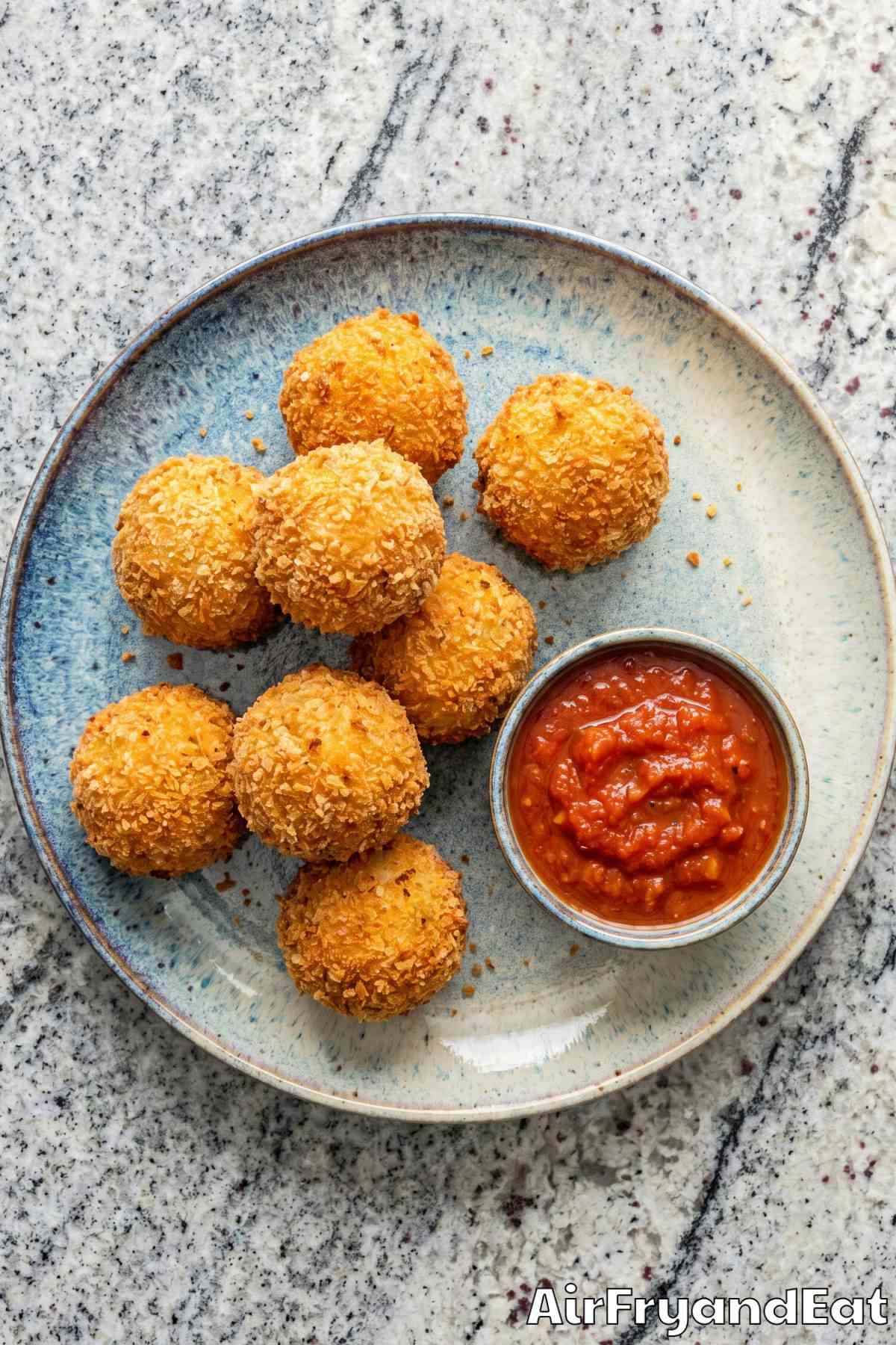 Perfect golden air fryer crispy arancini