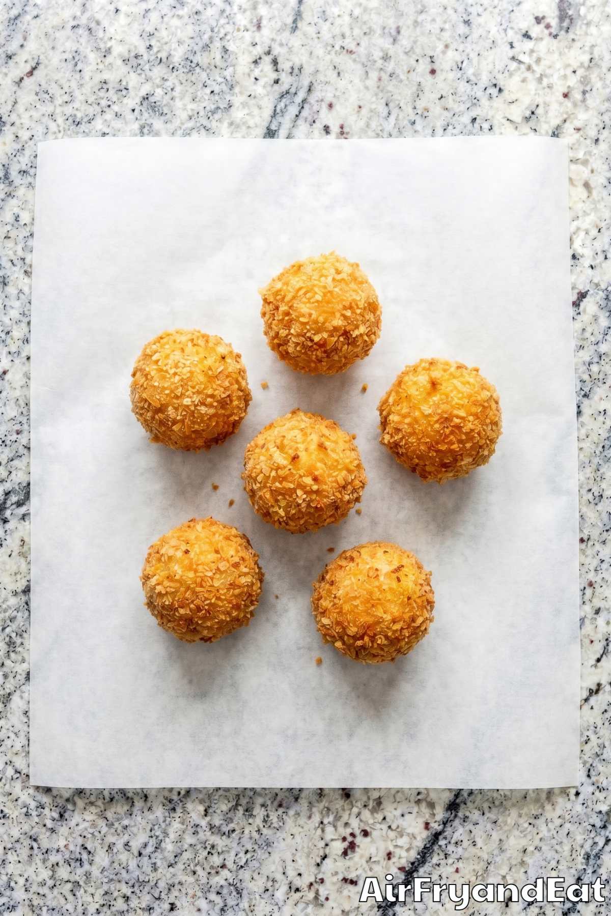 Irresistible air fryer crispy arancini served