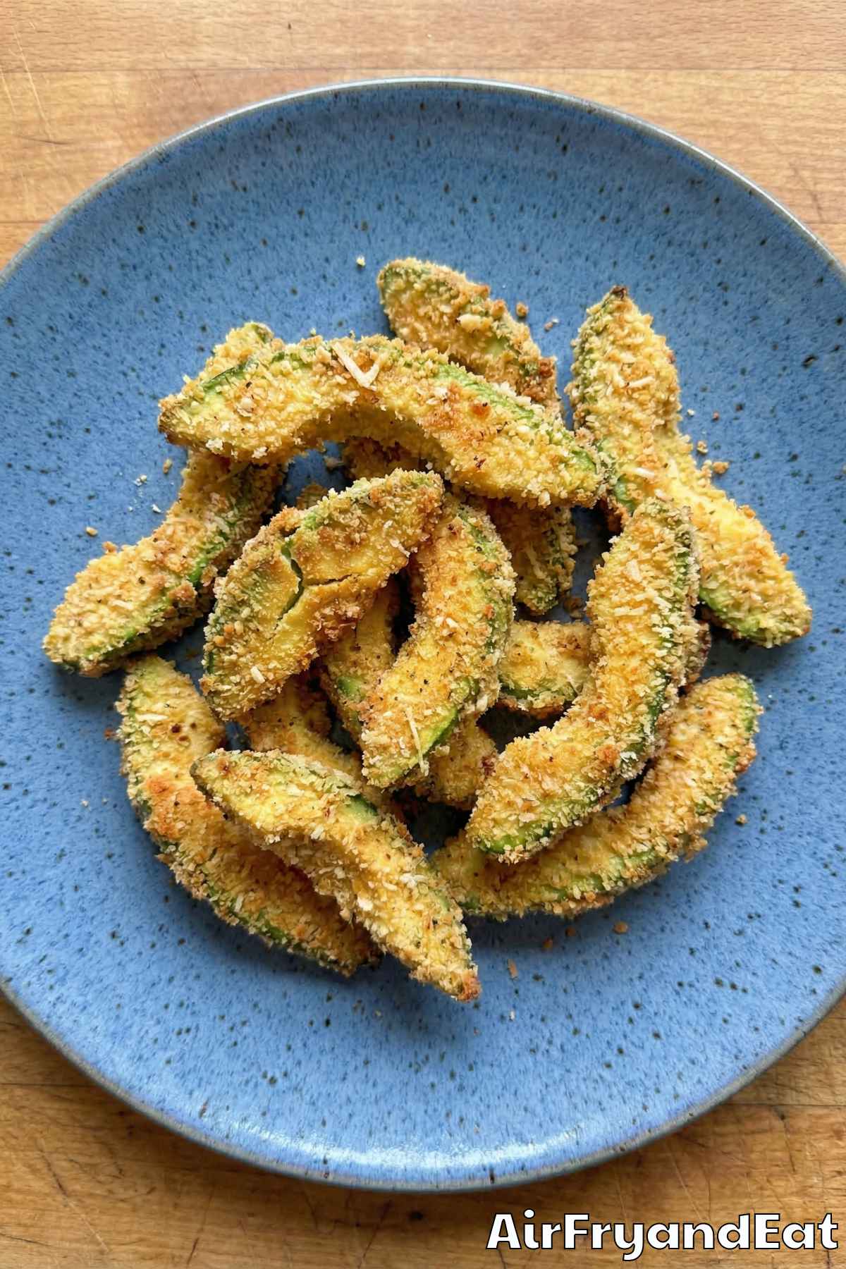 Savory crispy avocado fries in air fryer