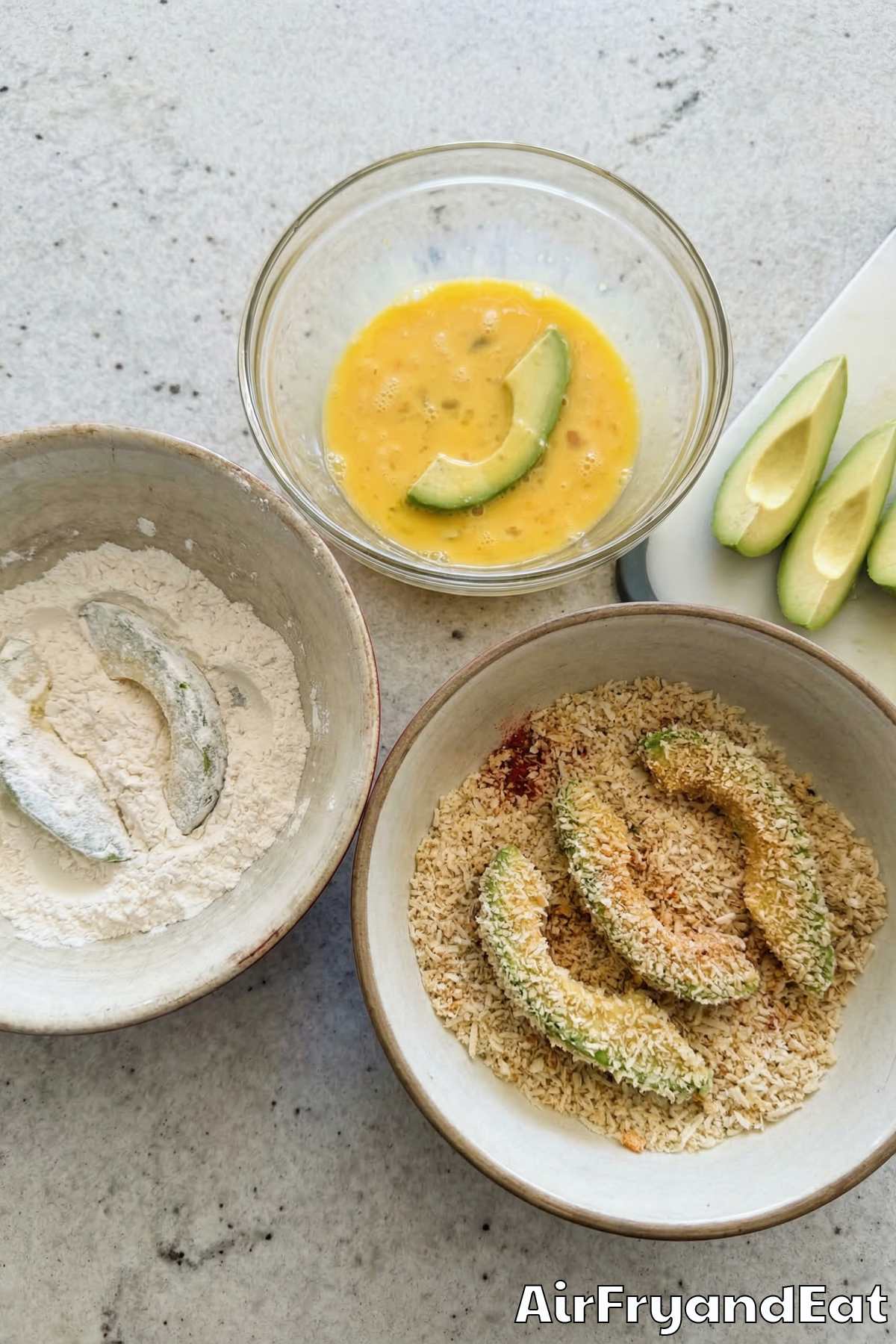 Air Fryer Crispy Avocado Fries Step 3