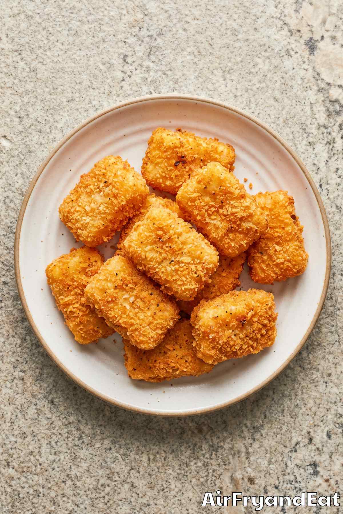 Crunchy Baja fish bites on a plate