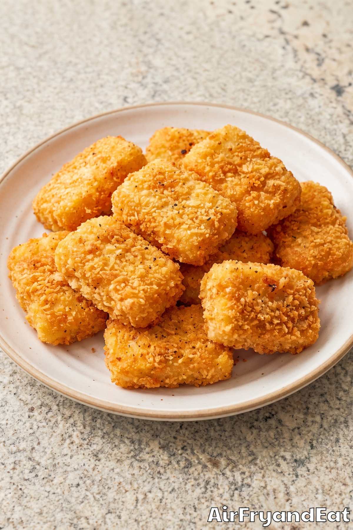 Golden crunchy air fryer fish bites