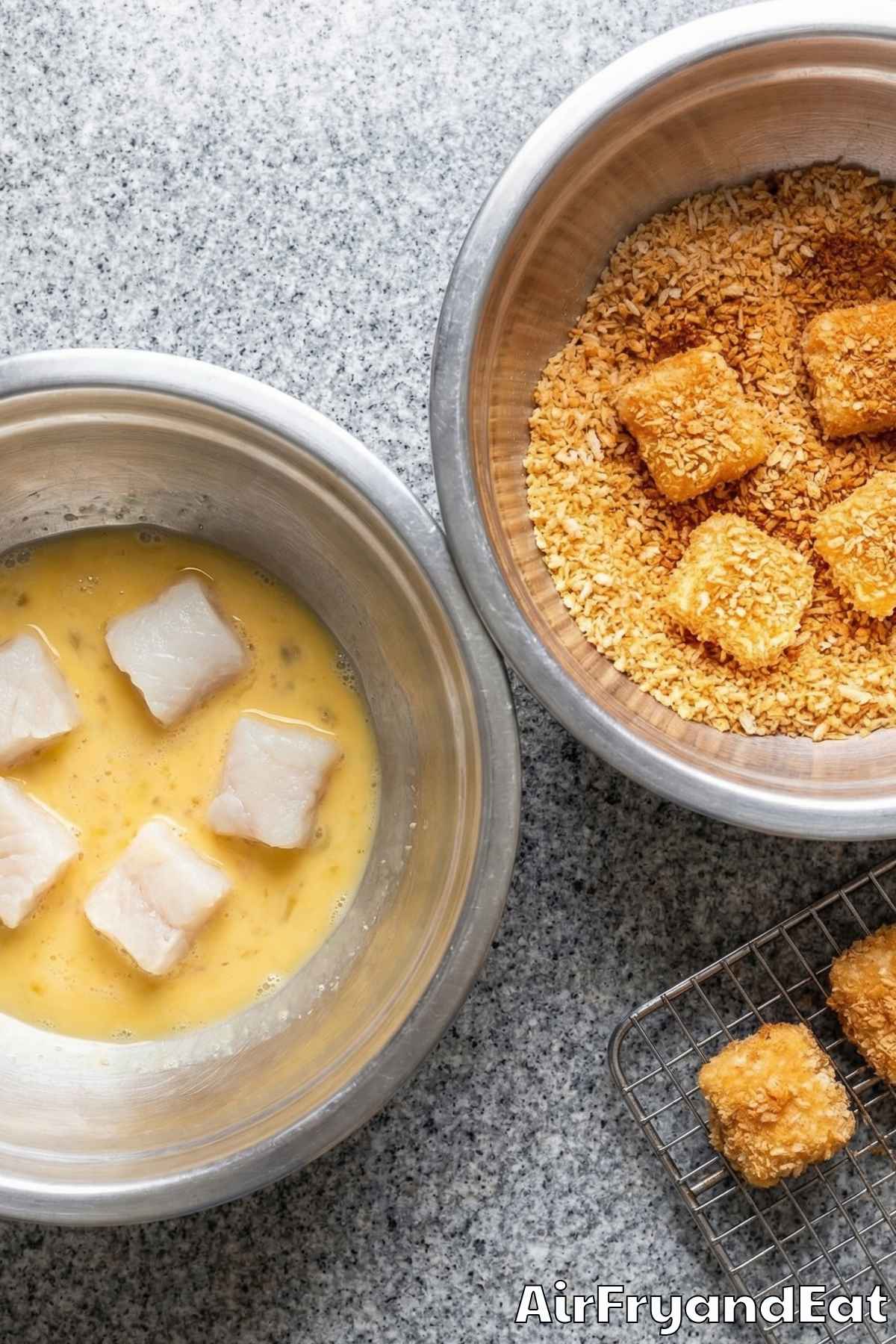 Air Fryer Crispy Baja Fish Bites Step 3