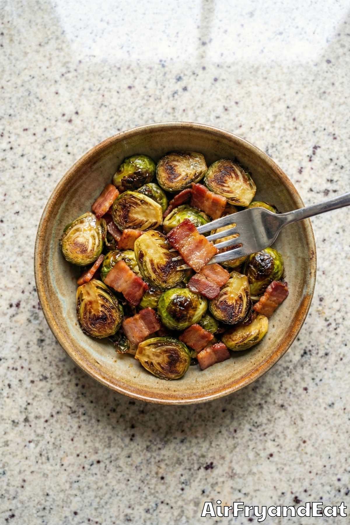 Irresistible crispy Brussels sprouts with bacon