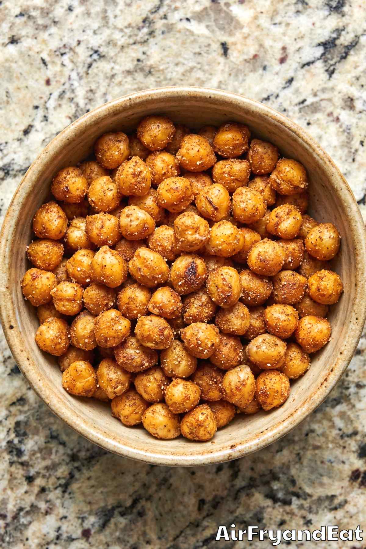 Seasoned air fryer crispy Cajun chickpeas