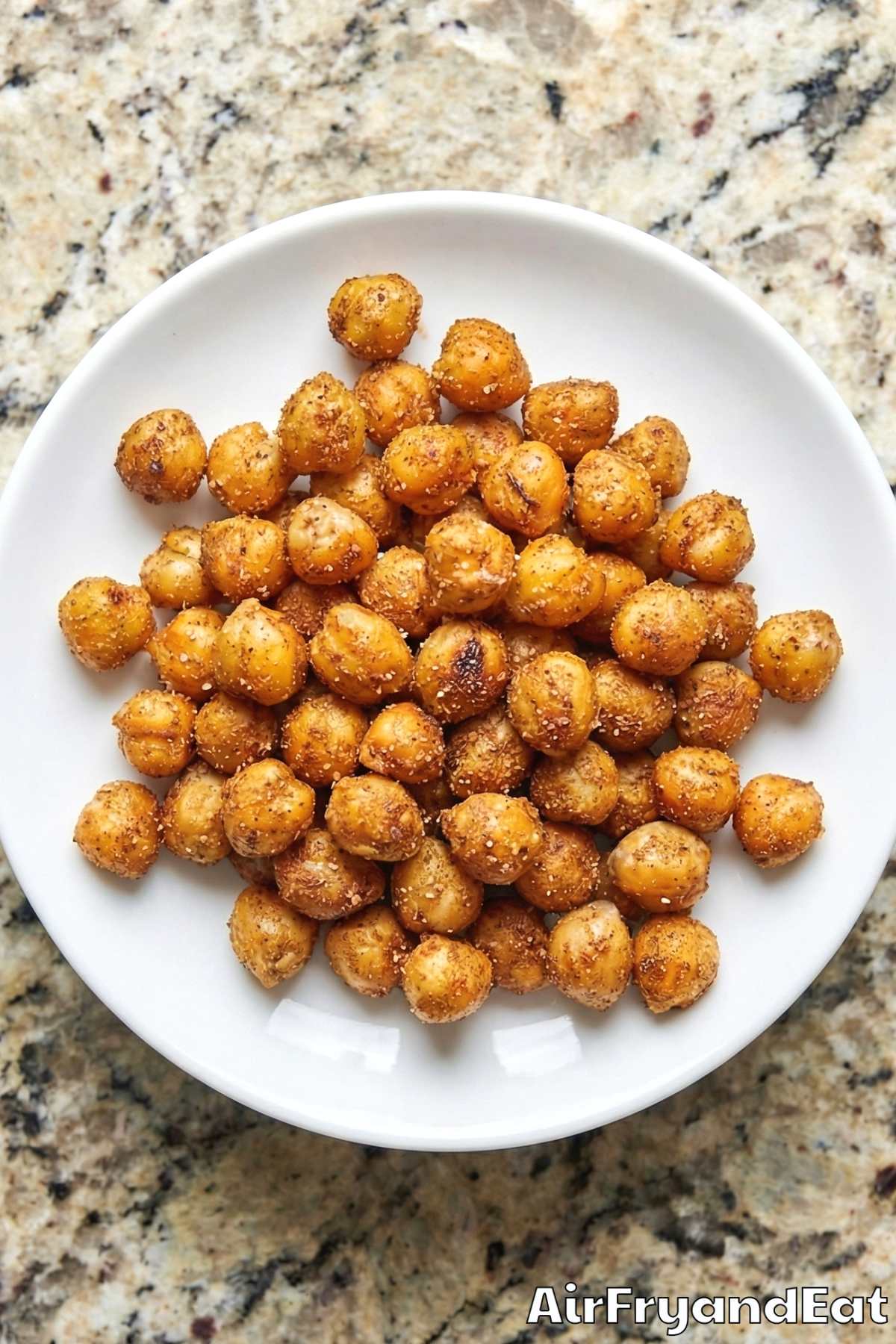 Easy air fryer Cajun chickpeas close-up