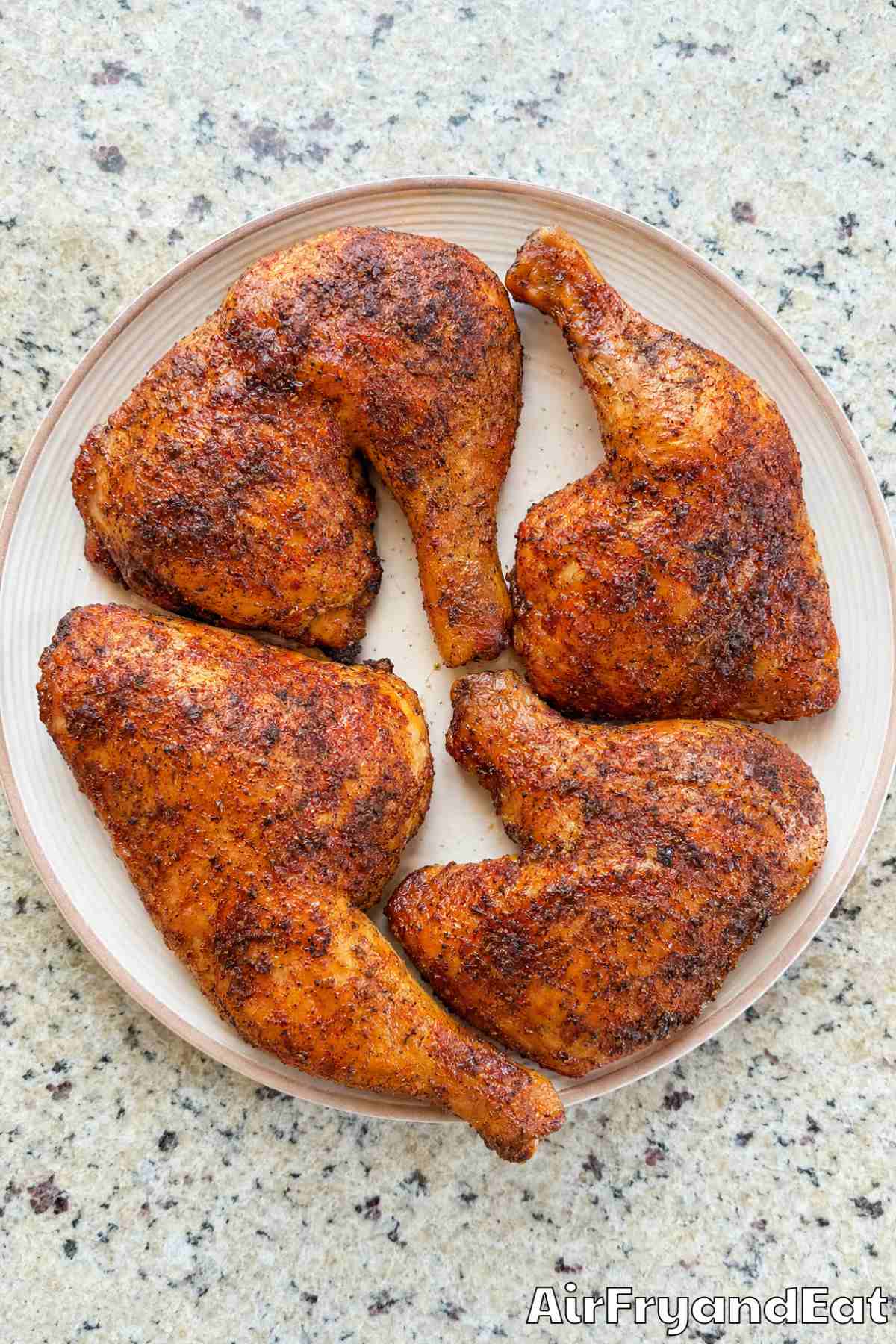 Tender air fryer crispy chicken leg quarters