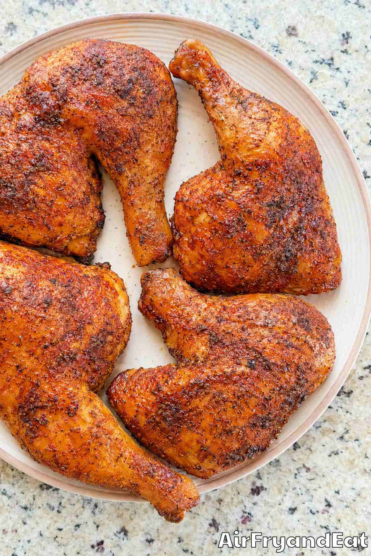 Perfectly crispy air fryer chicken leg quarters