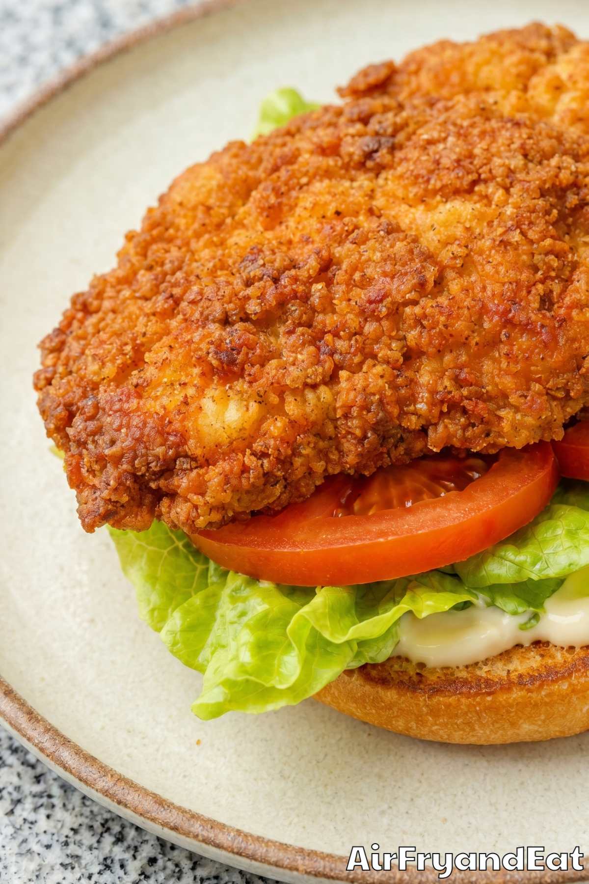 Perfect air fryer crispy chicken sandwich