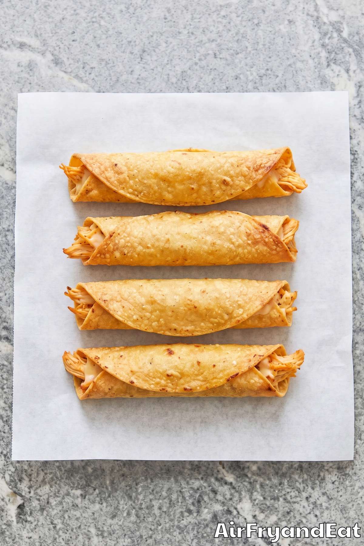 Crispy air fryer chicken taquitos