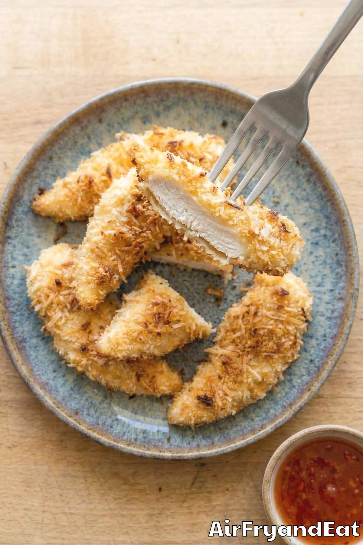 Golden air fryer coconut chicken tenders