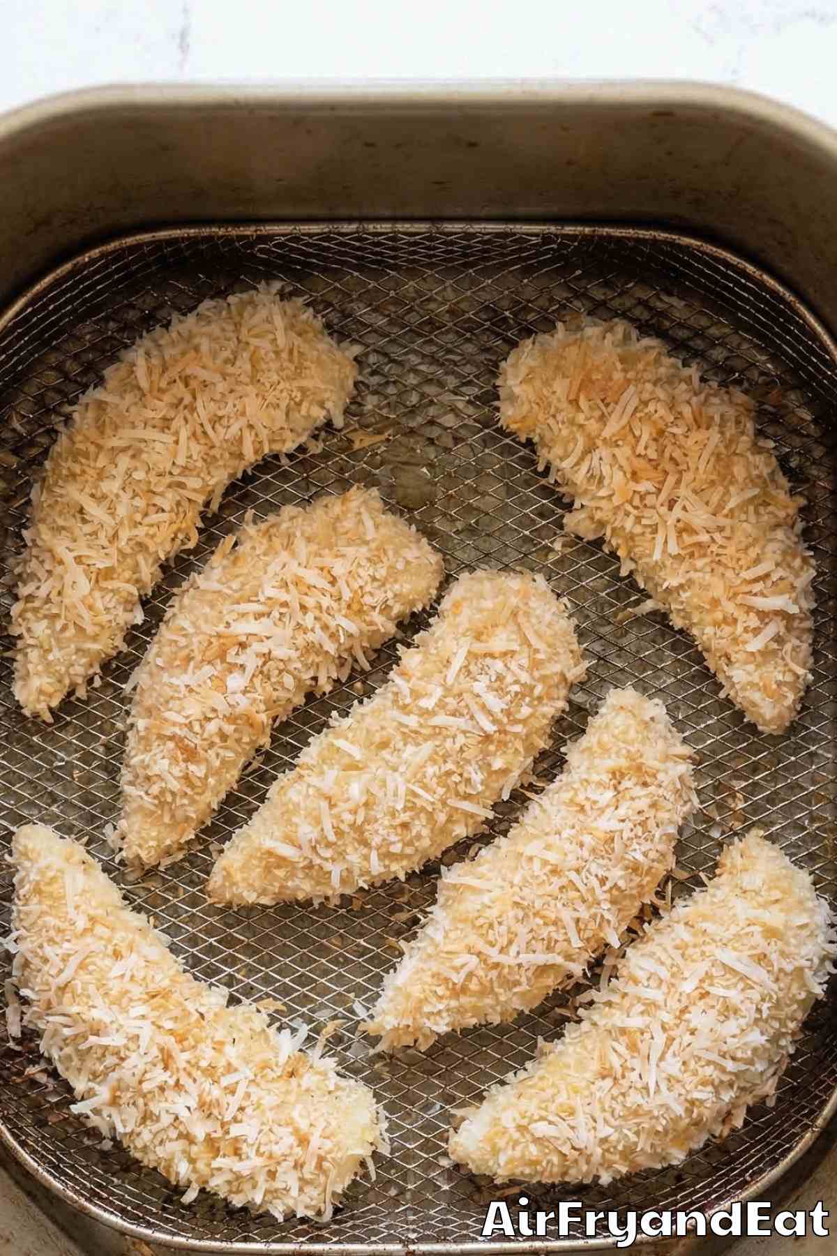 Air Fryer Crispy Coconut Chicken Tenders Step 4