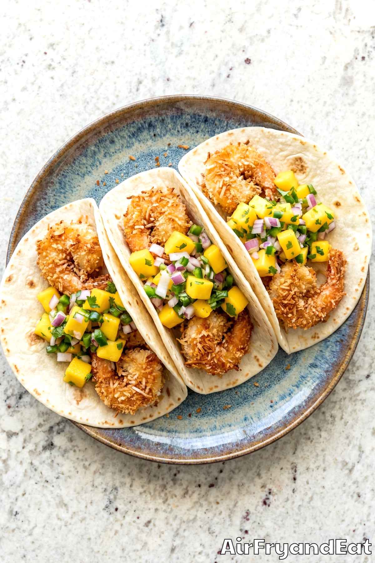 Irresistible air fryer coconut shrimp tacos