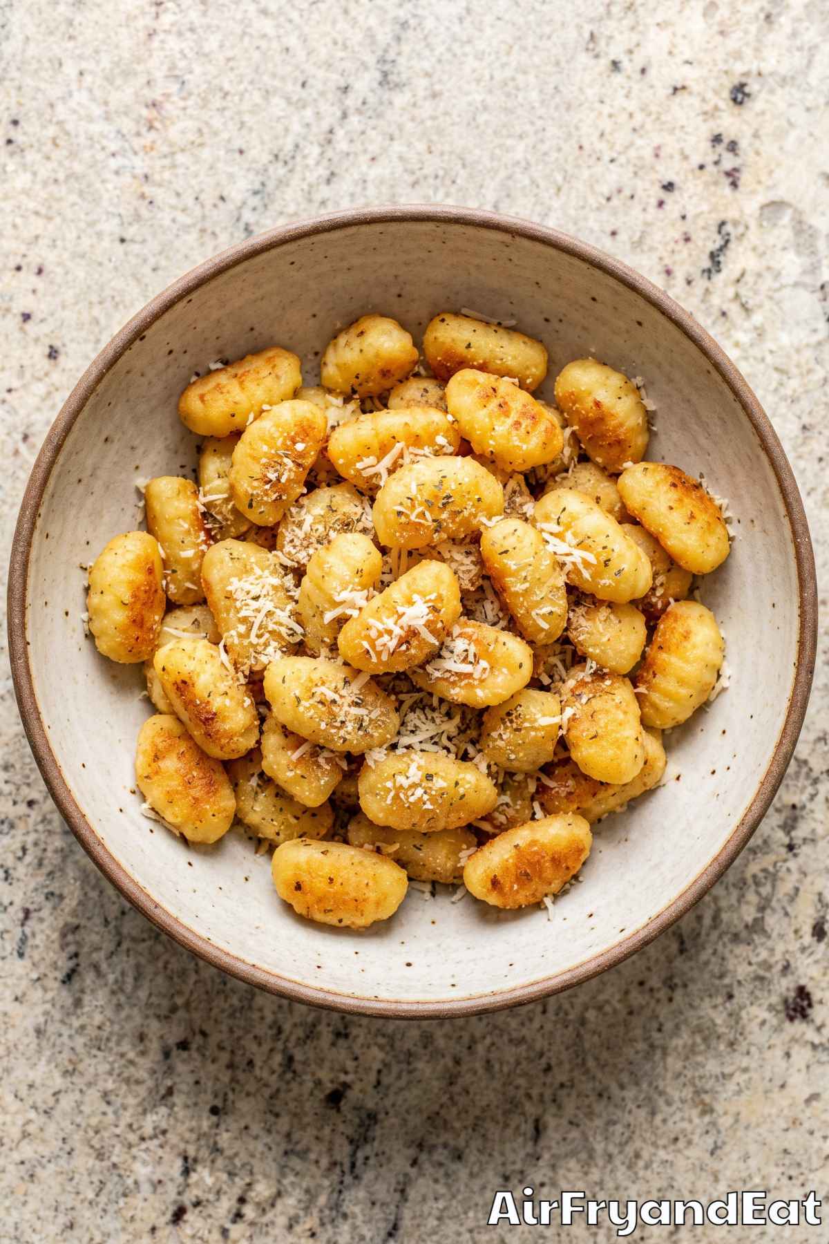 Air fryer gnocchi with garlic butter