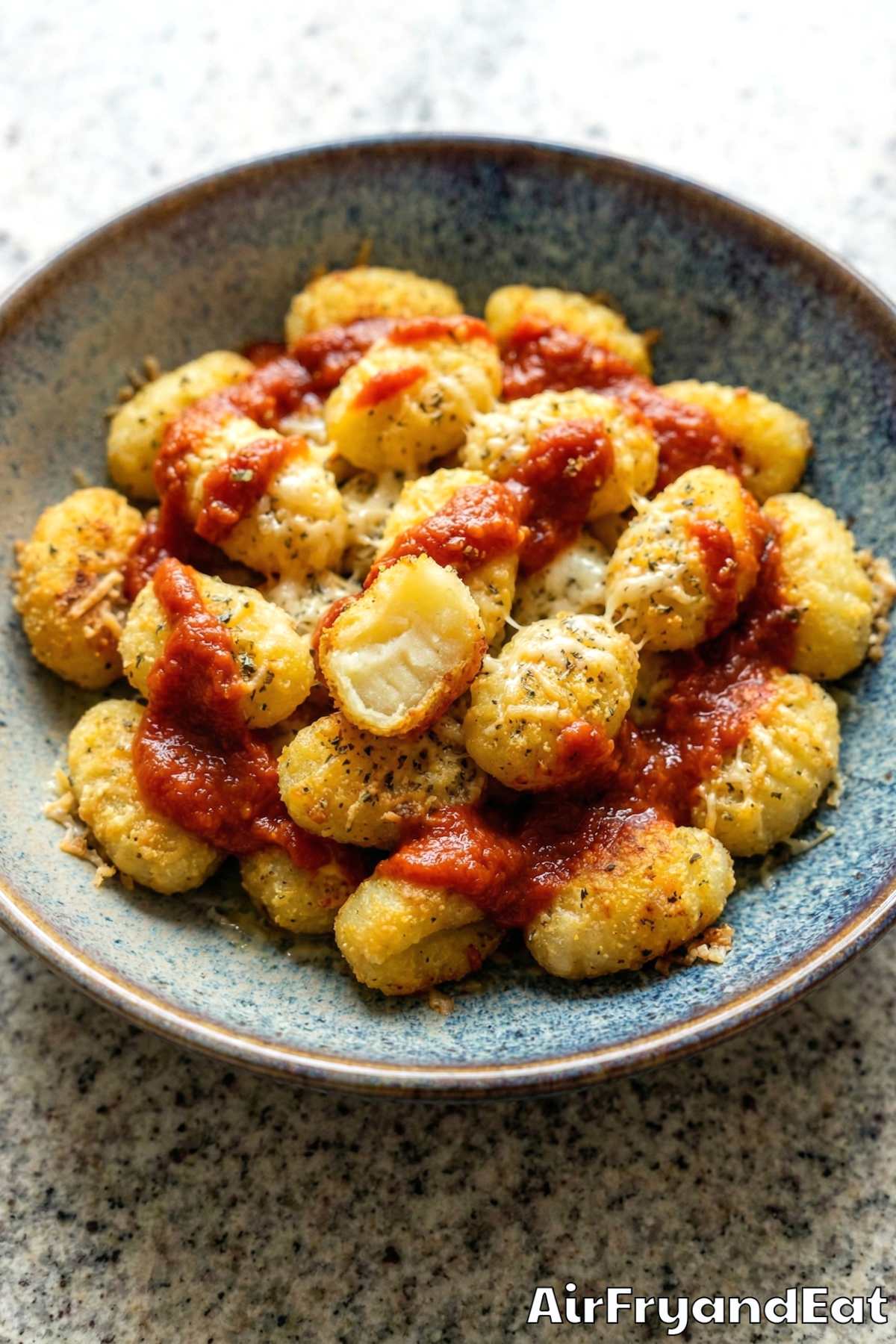 Easy air fryer crispy garlic gnocchi recipe