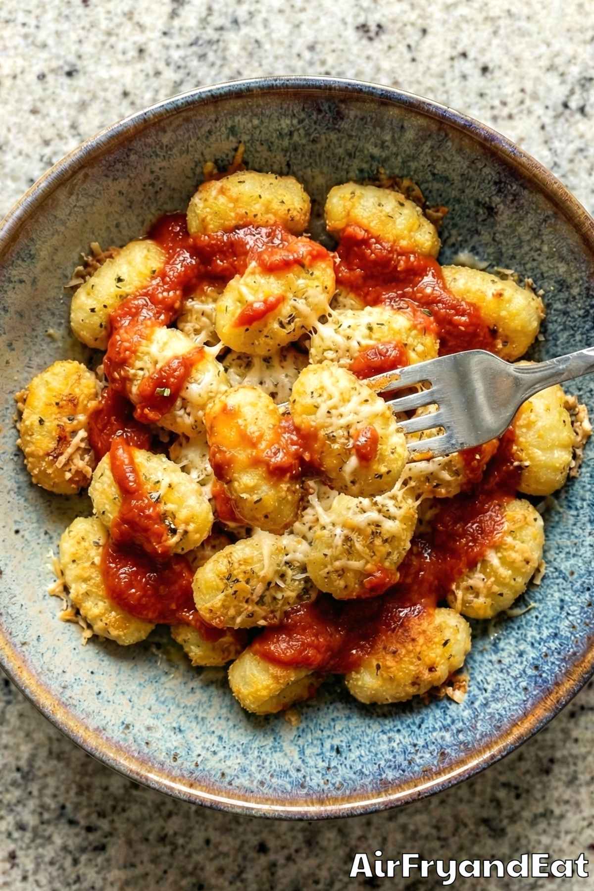 Irresistible air fryer crispy garlic gnocchi