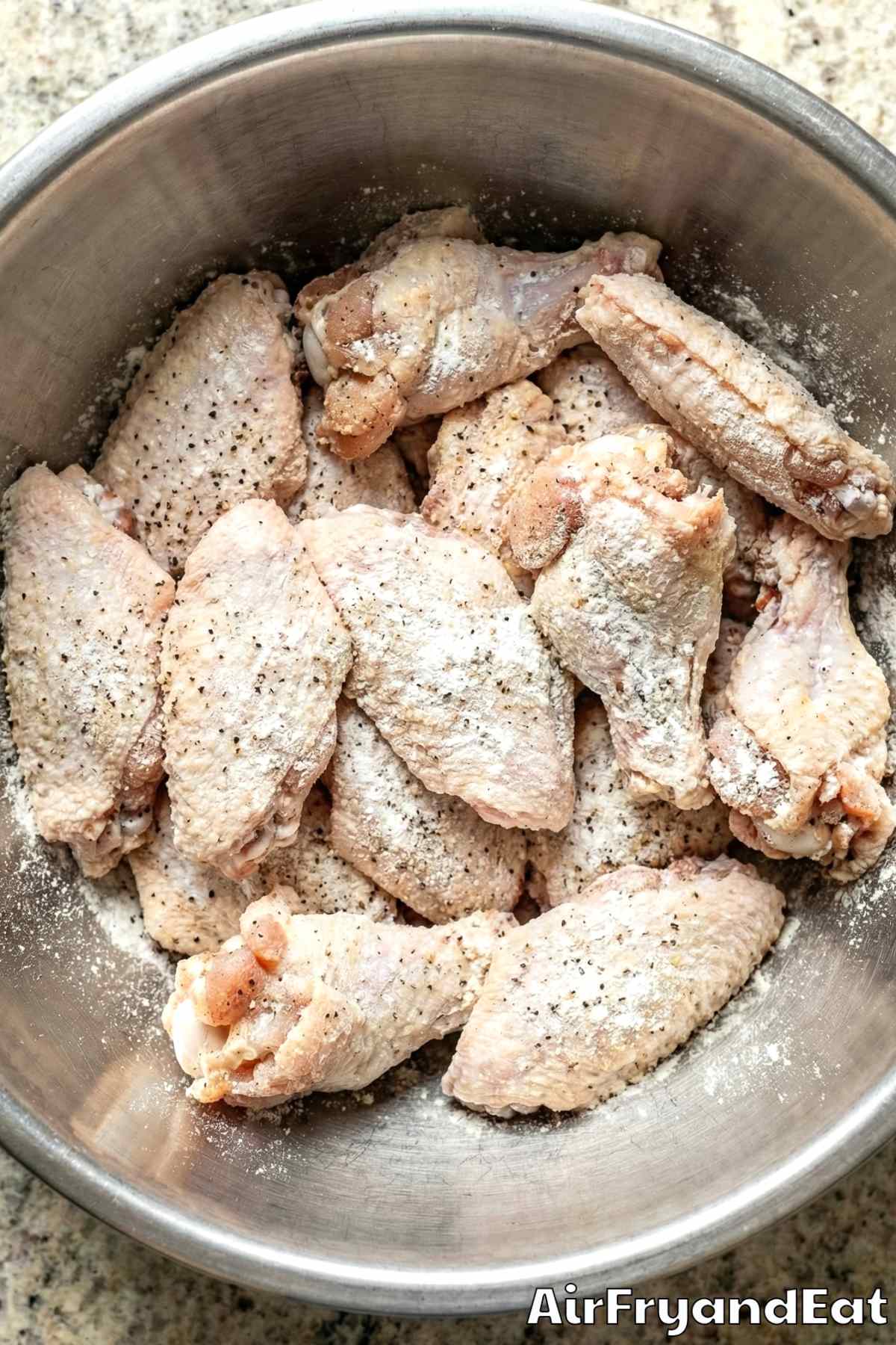 Air Fryer Crispy Garlic Parmesan Wings Step 1