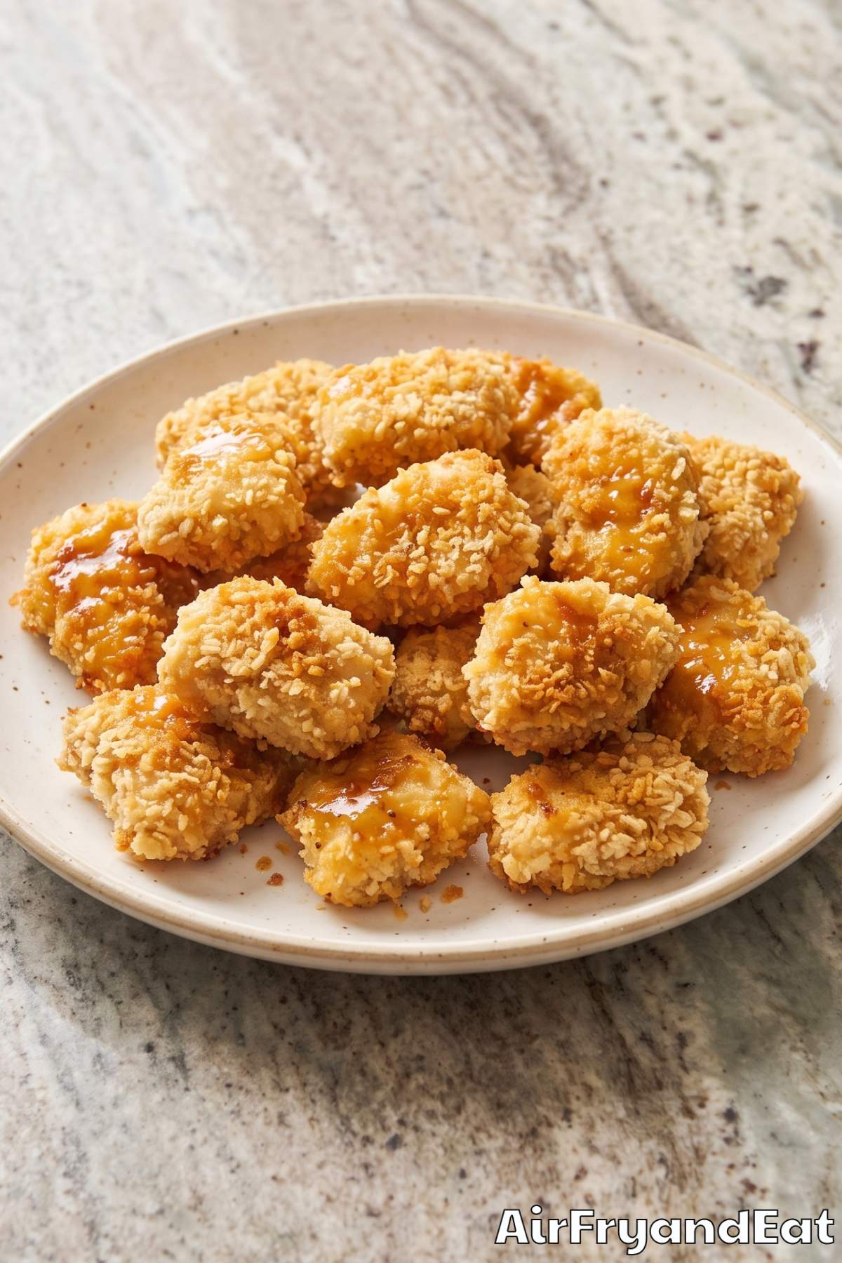 Golden air fryer chicken bites