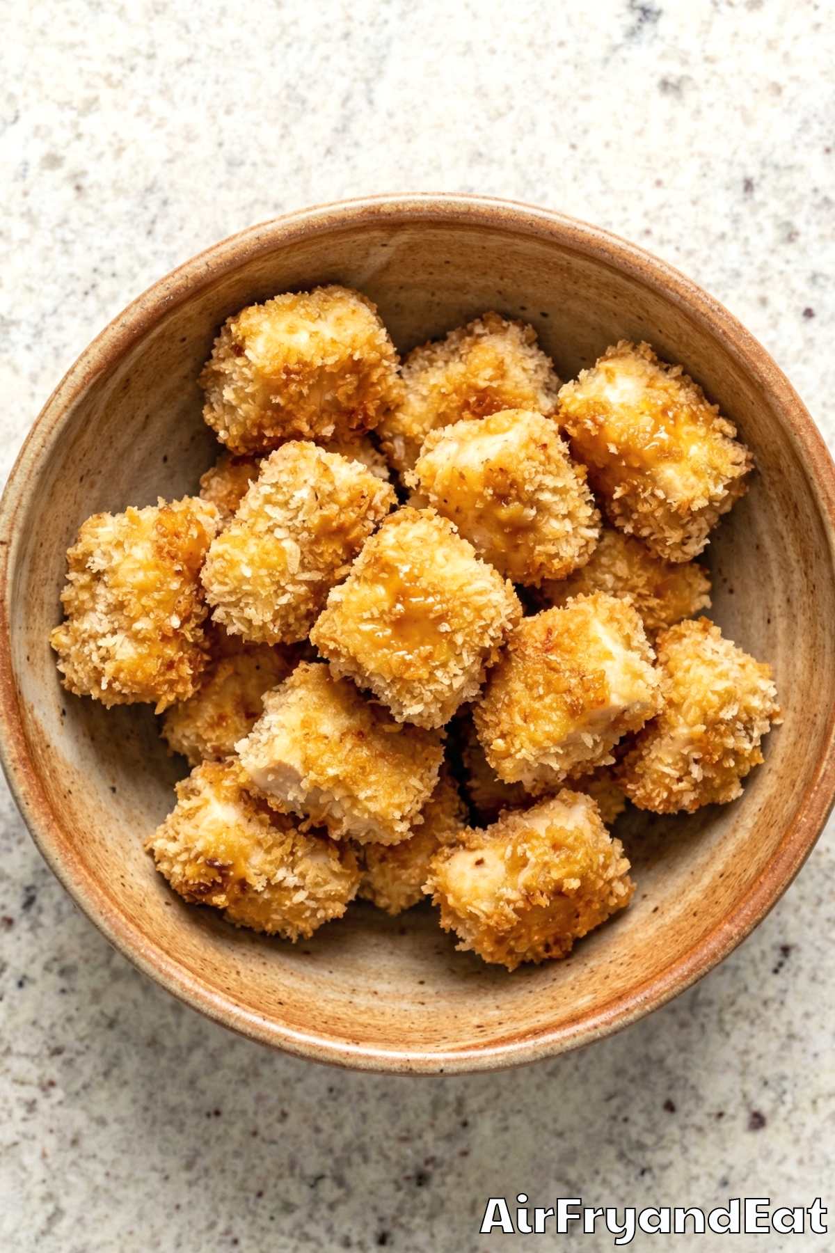 Crunchy air fryer honey mustard chicken bites
