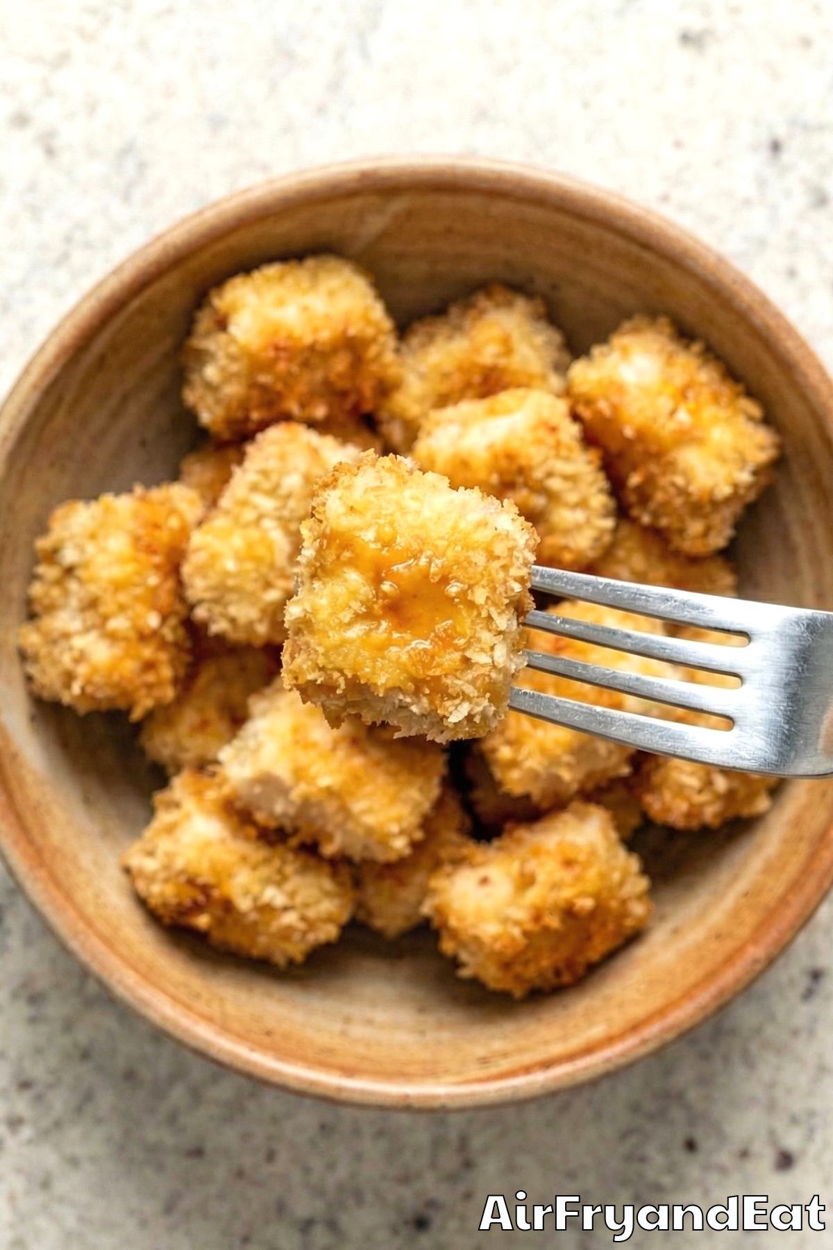 Tender air fryer honey mustard chicken bites