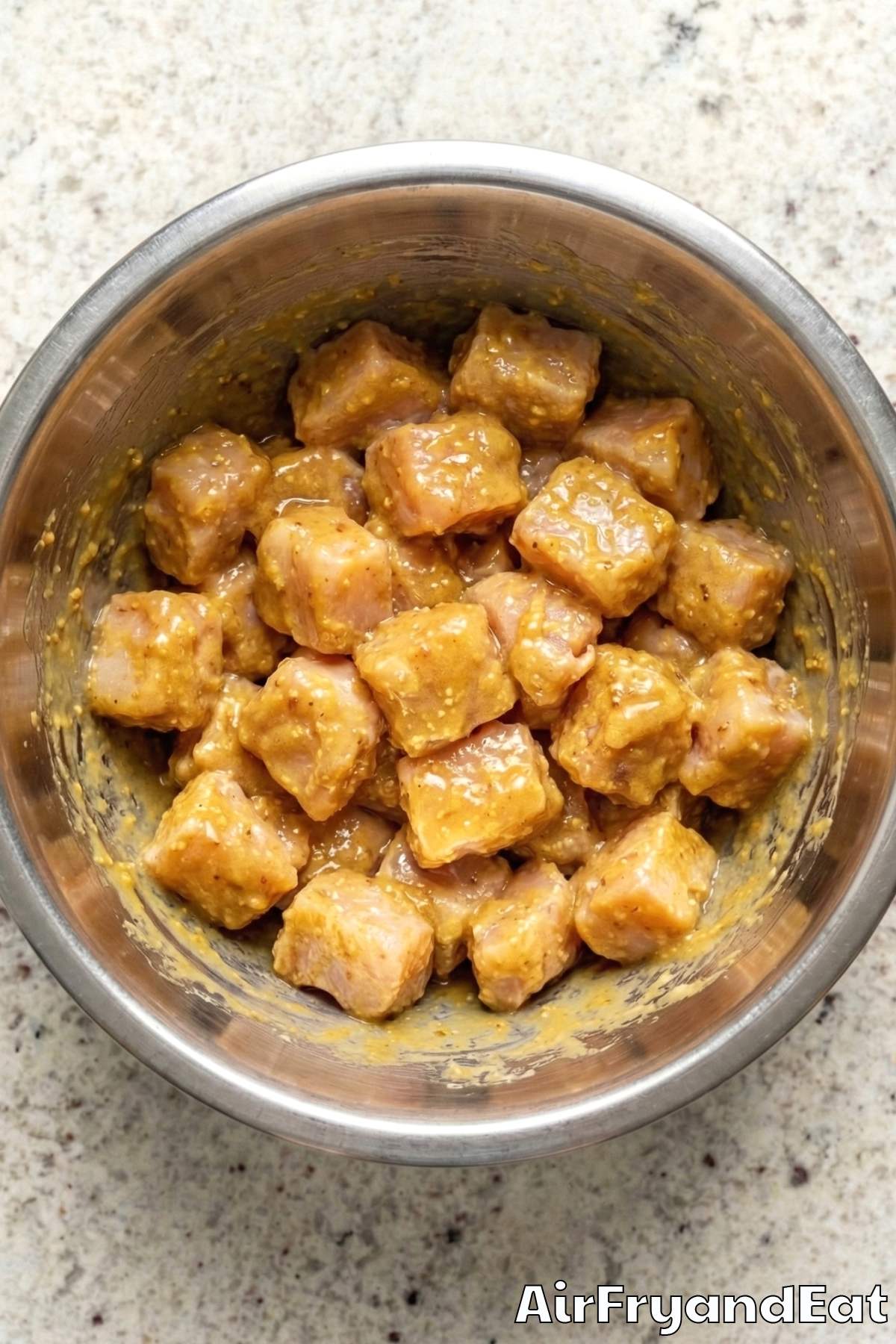 Air Fryer Crispy Honey Mustard Chicken Bites Step 2