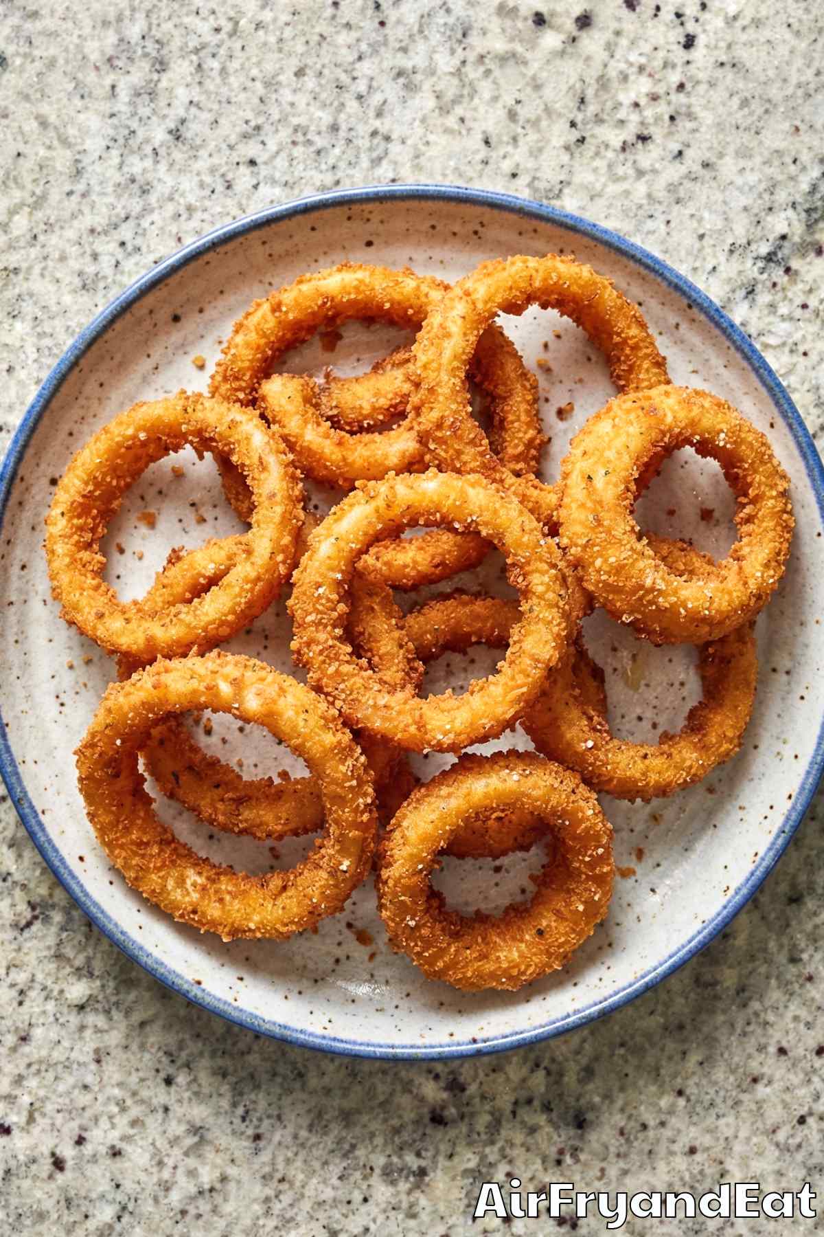 Easy air fryer crispy panko onion rings