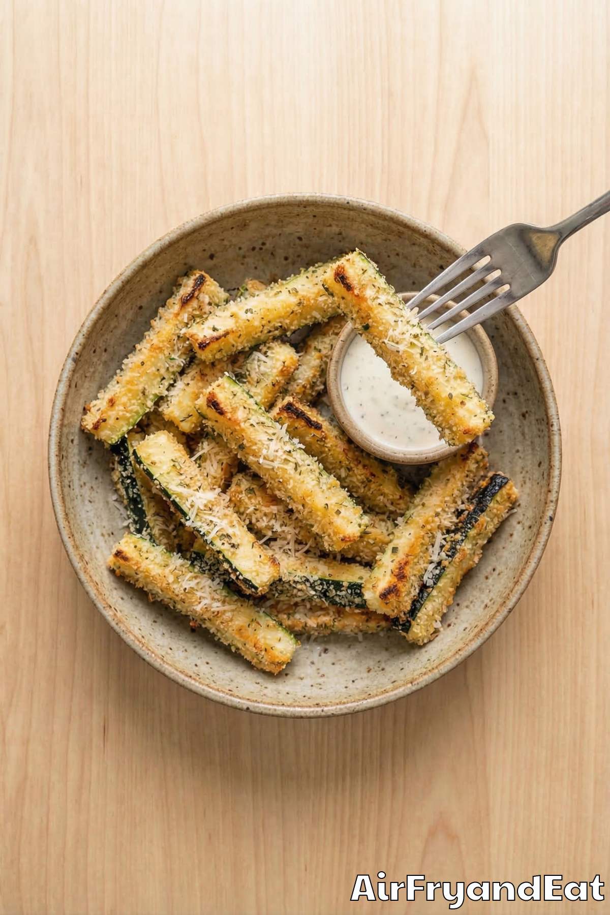 Savory air fryer parmesan zucchini fries