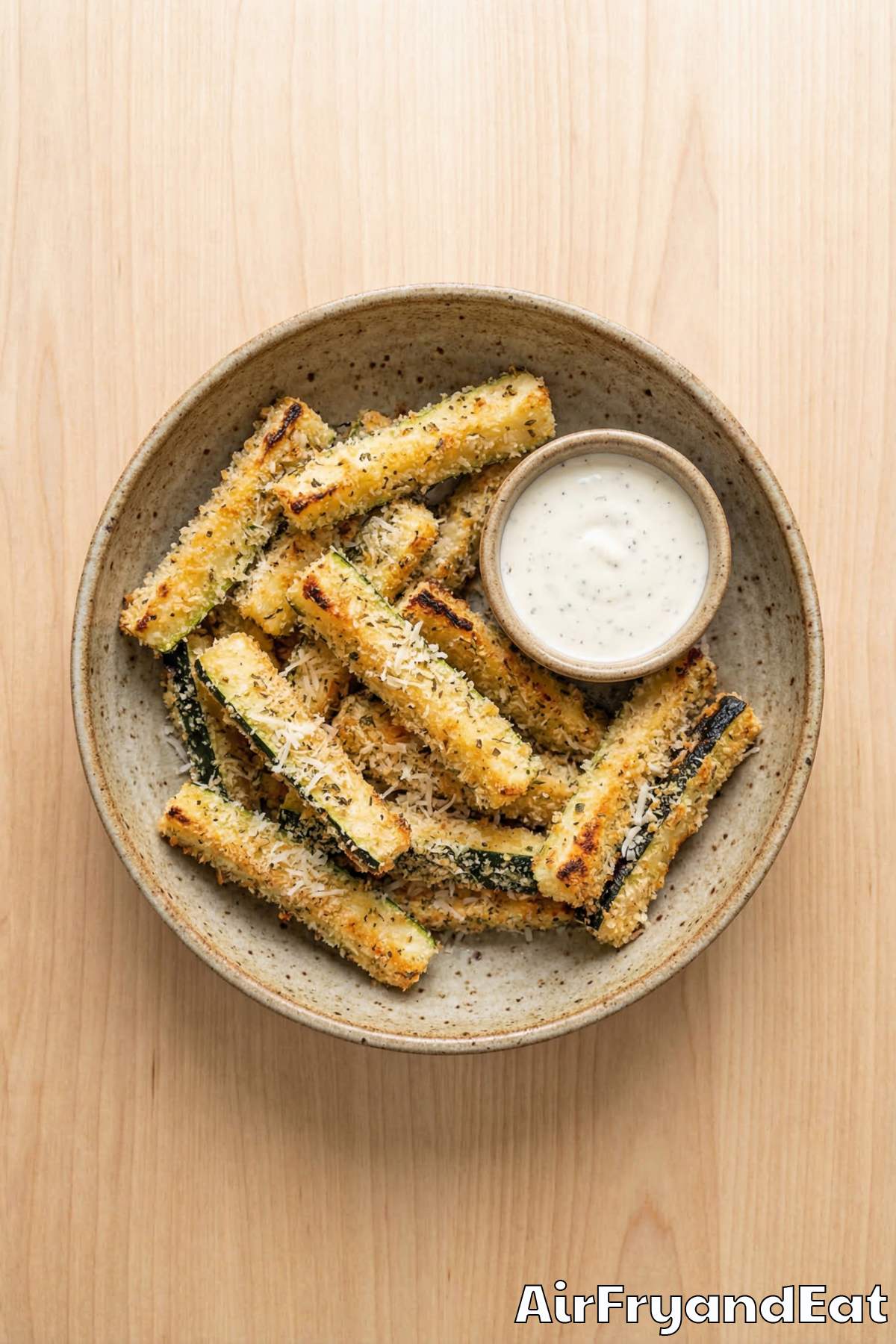 Easy air fryer crispy parmesan zucchini fries