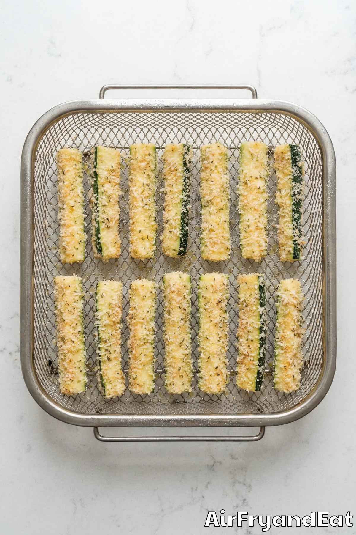 Air Fryer Crispy Parmesan Zucchini Fries Step 4