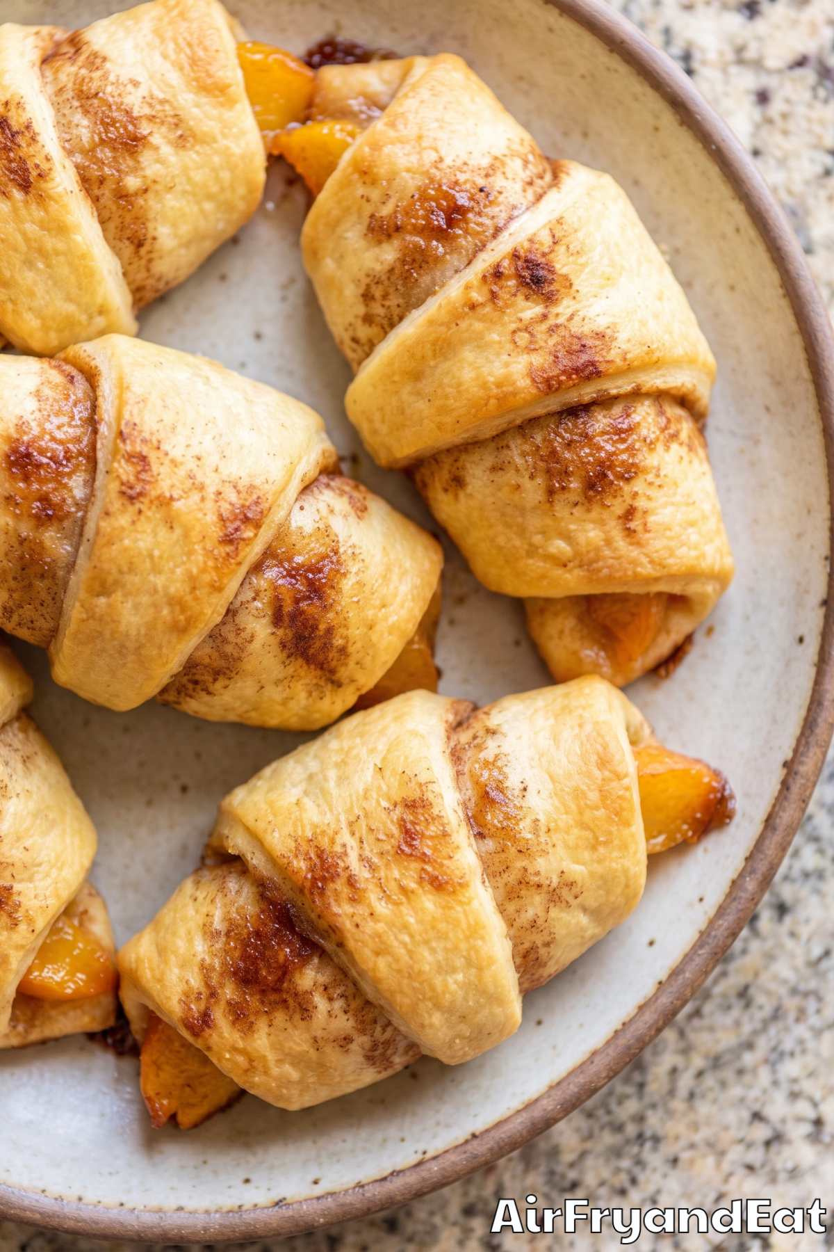 Buttery air fryer peach rolls