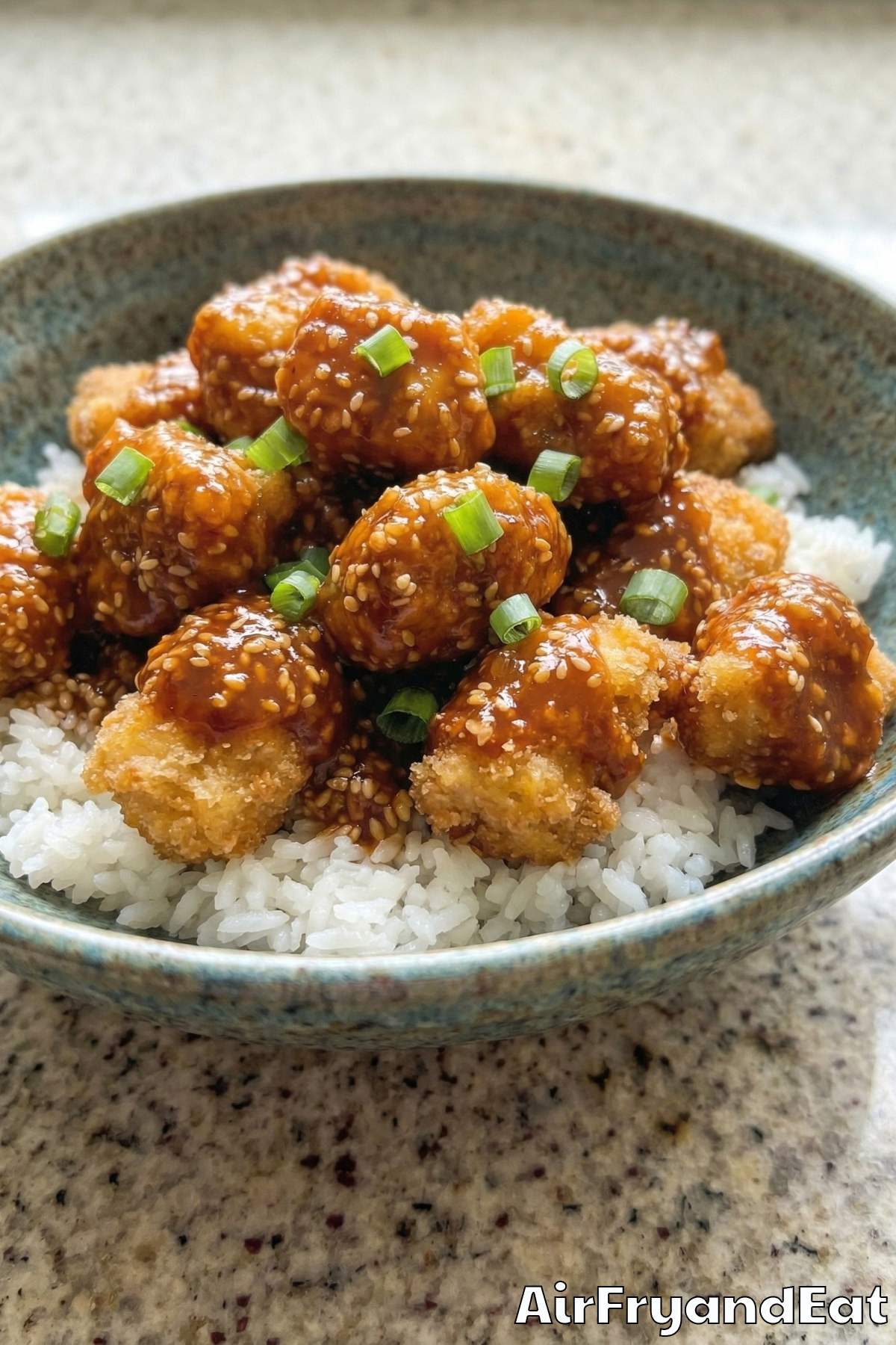 Easy air fryer crispy sesame chicken