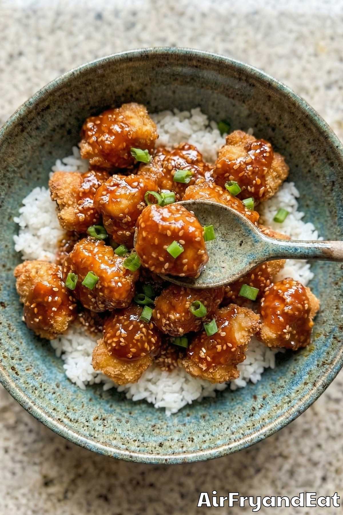 Irresistible air fryer crispy sesame chicken