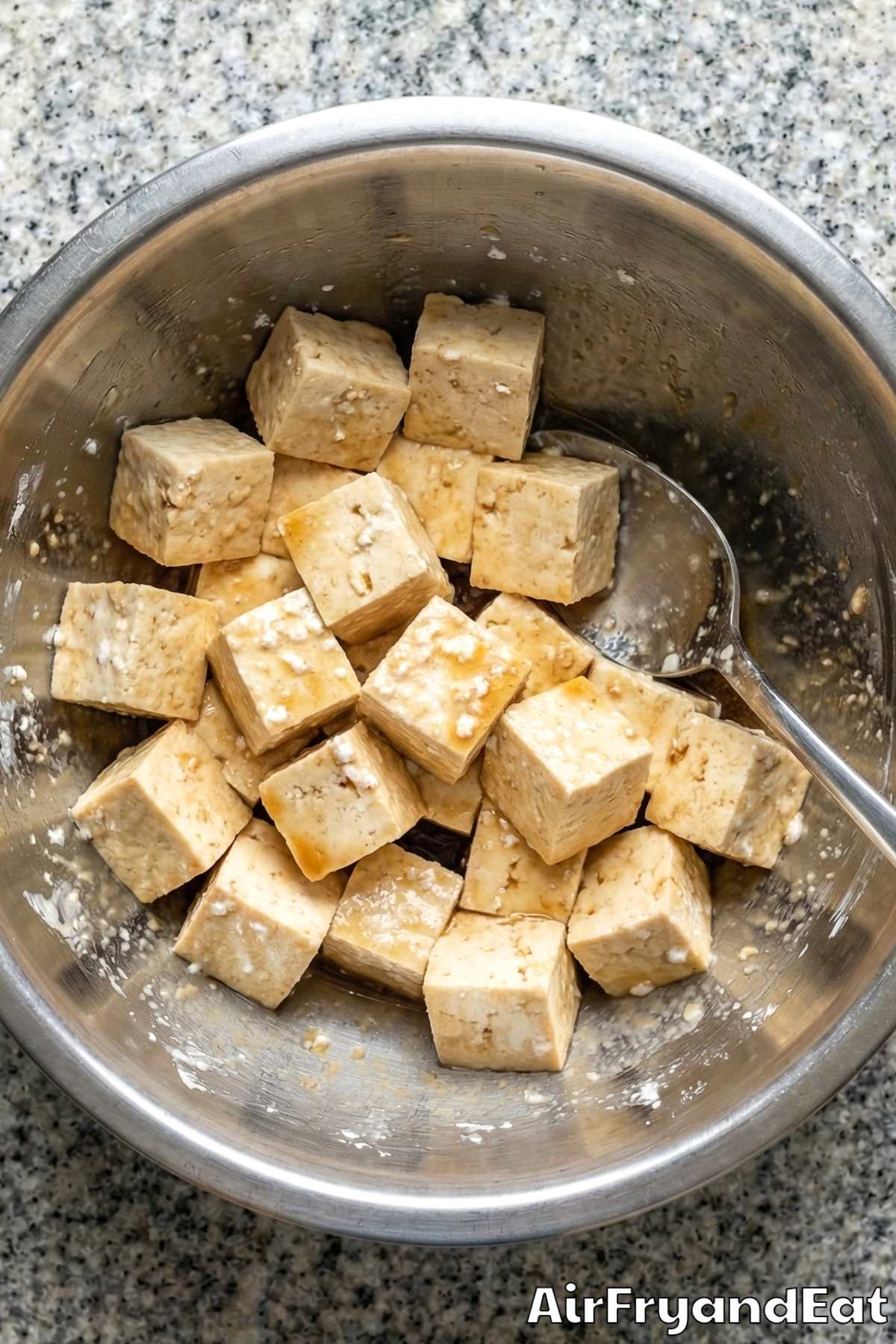 Air Fryer Crispy Sesame Tofu Bowl Step 1