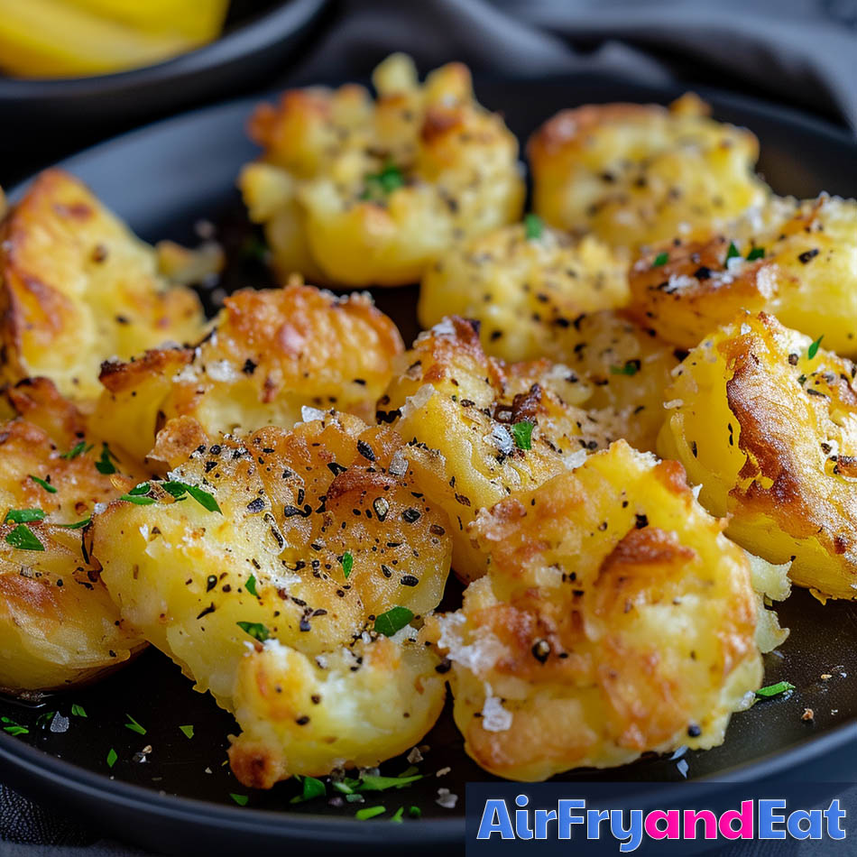 air fryer crispy smashed potatoes  