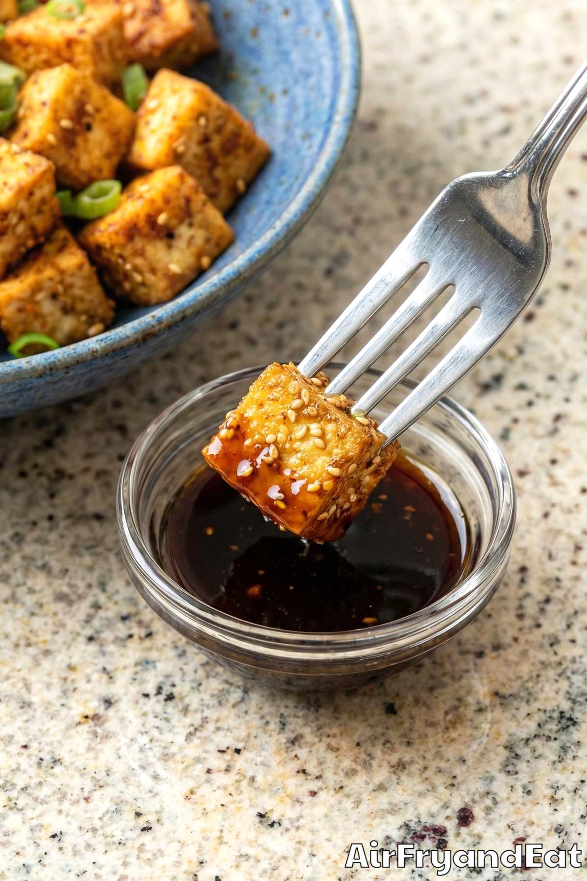 Perfectly seasoned air fryer crispy tofu bites