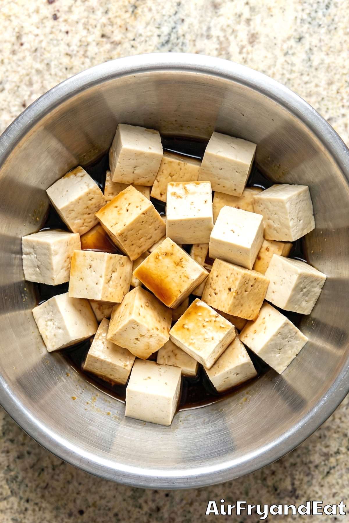 Air Fryer Crispy Tofu Bites Step 2
