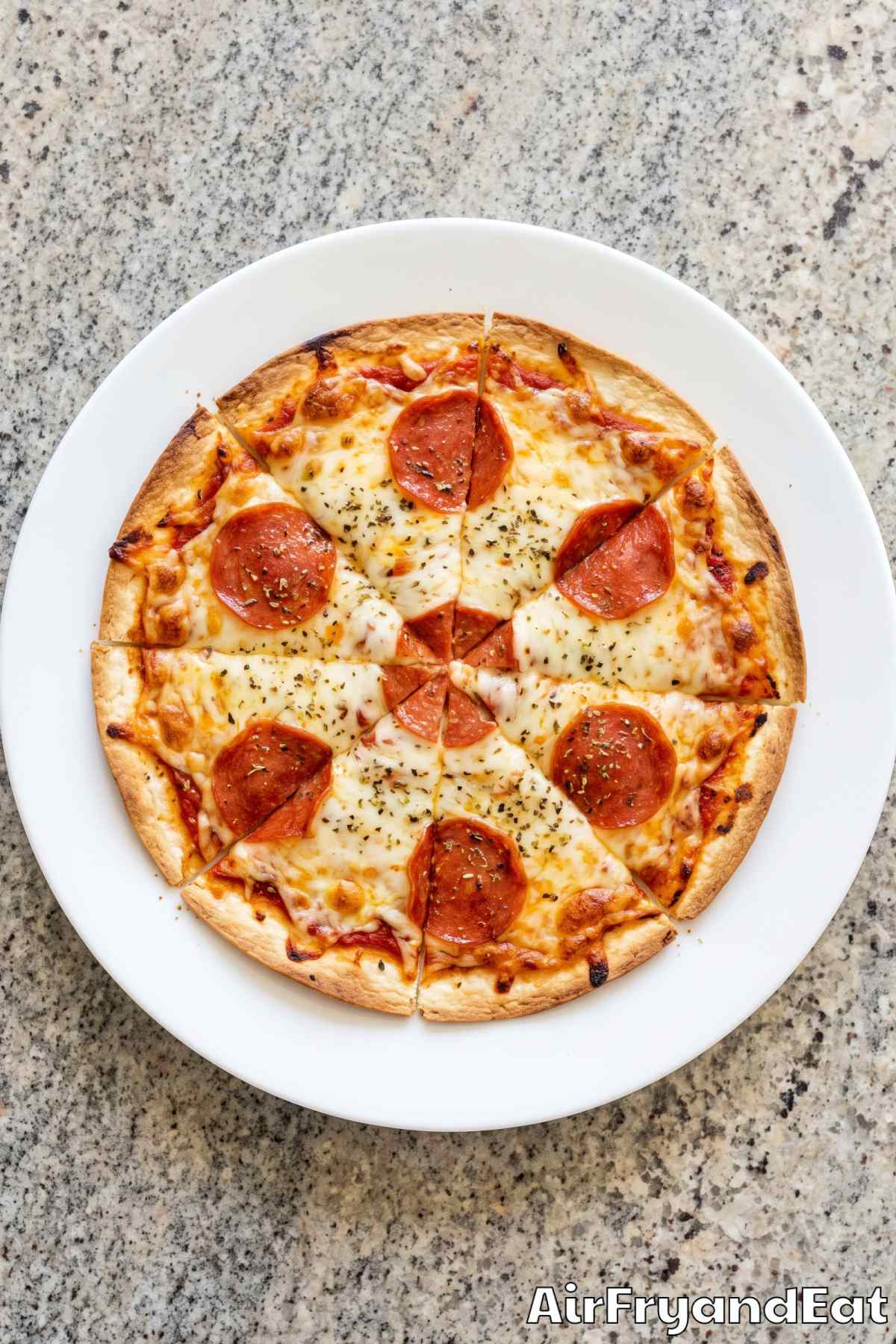 Melty cheese tortilla pizza
