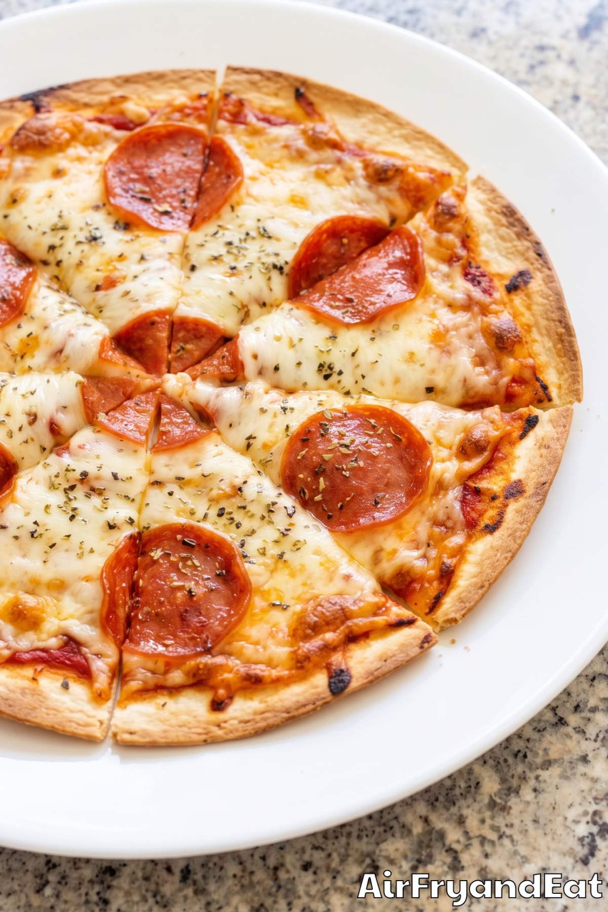 Golden crispy tortilla pizza bites