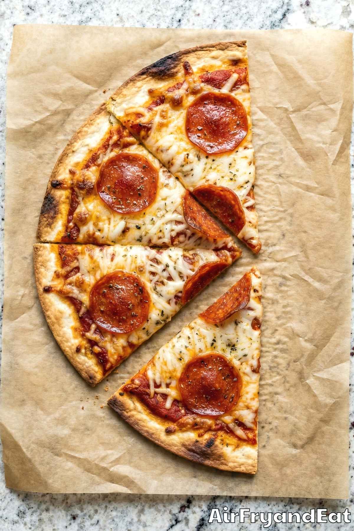 Simple air fryer crispy tortilla pizzas